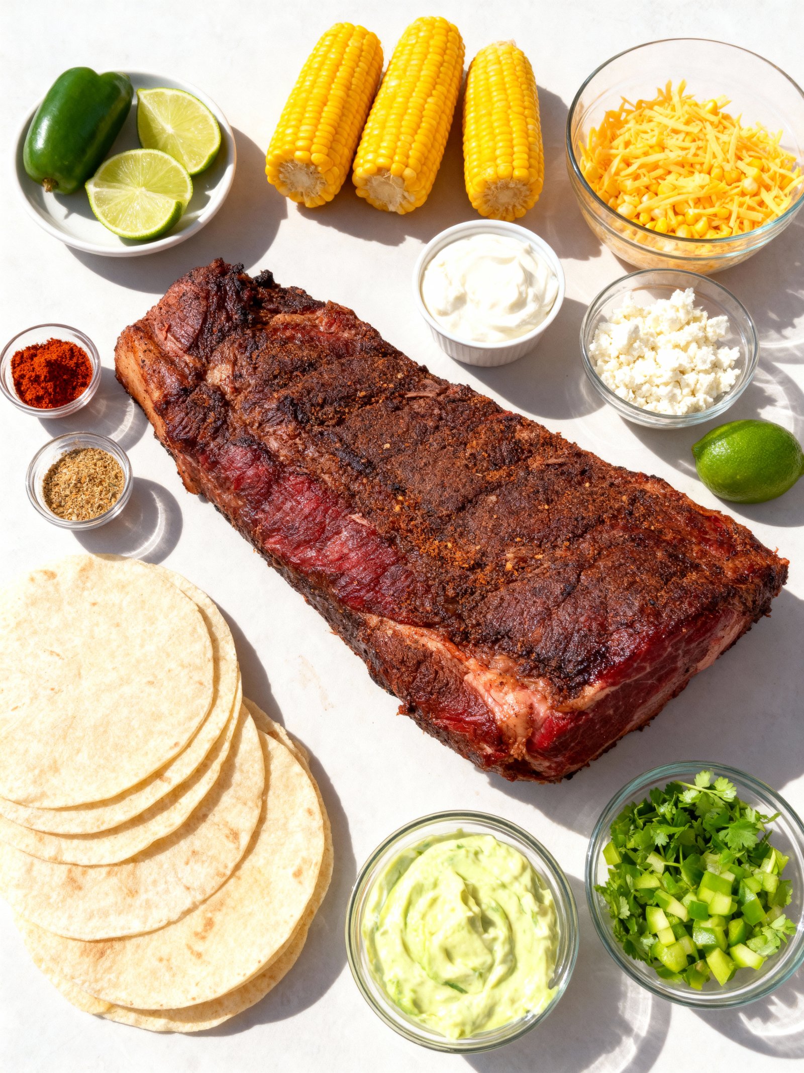 Brisket Elote Tacos ingredients