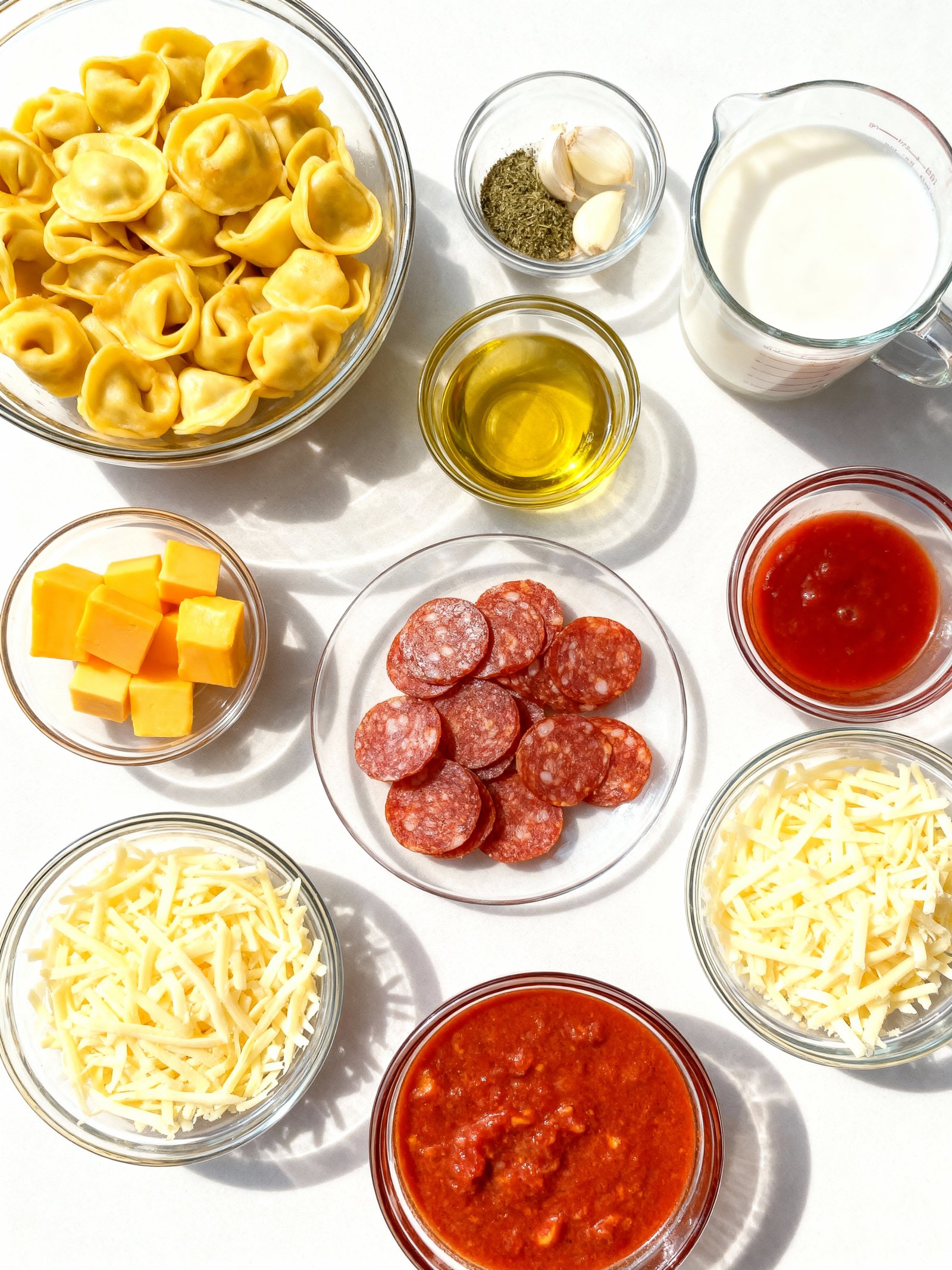 Cheese Tortellini Pizza Casserole ingredients