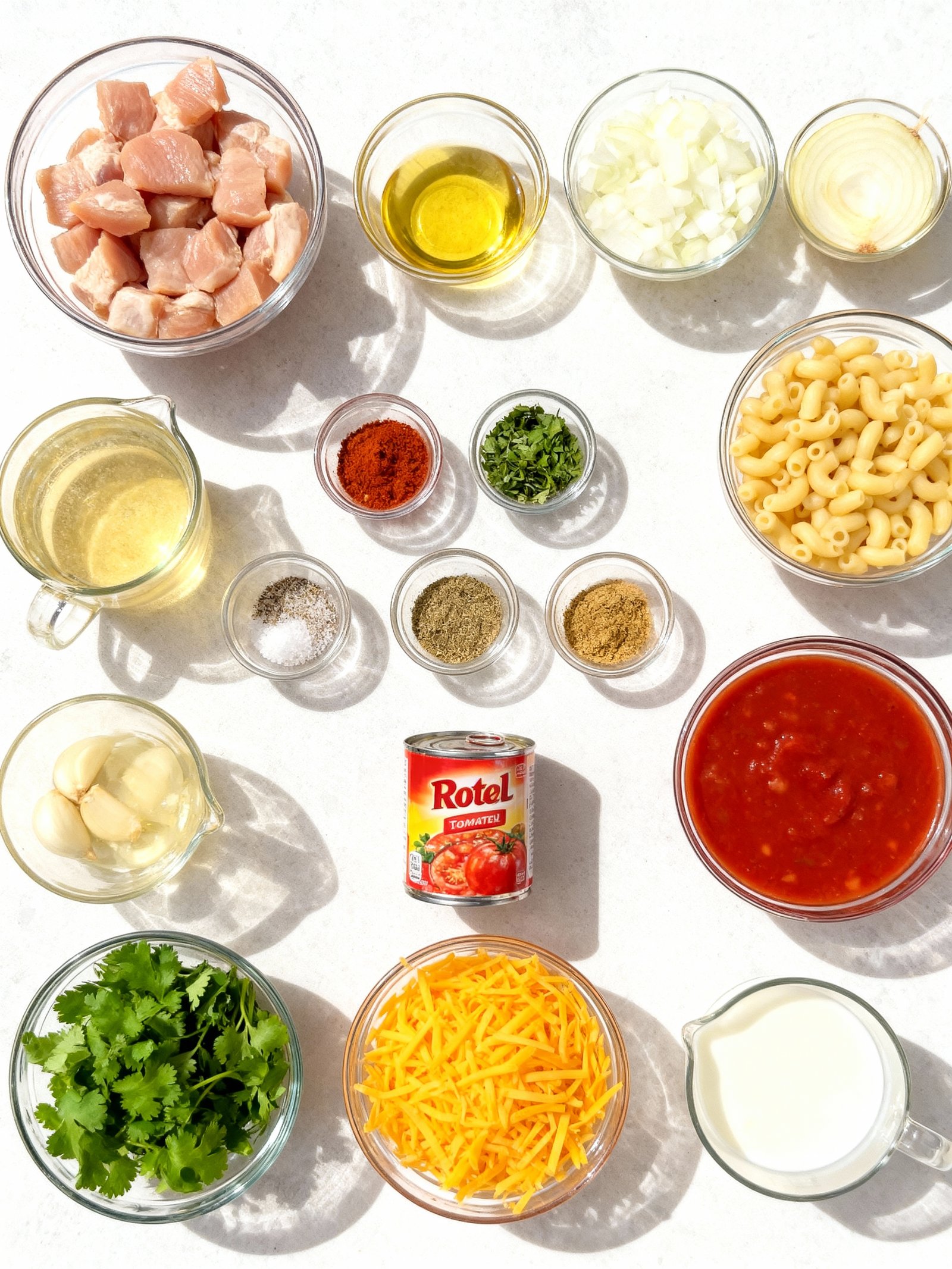 Cheesy Chicken Taco Mac ingredients