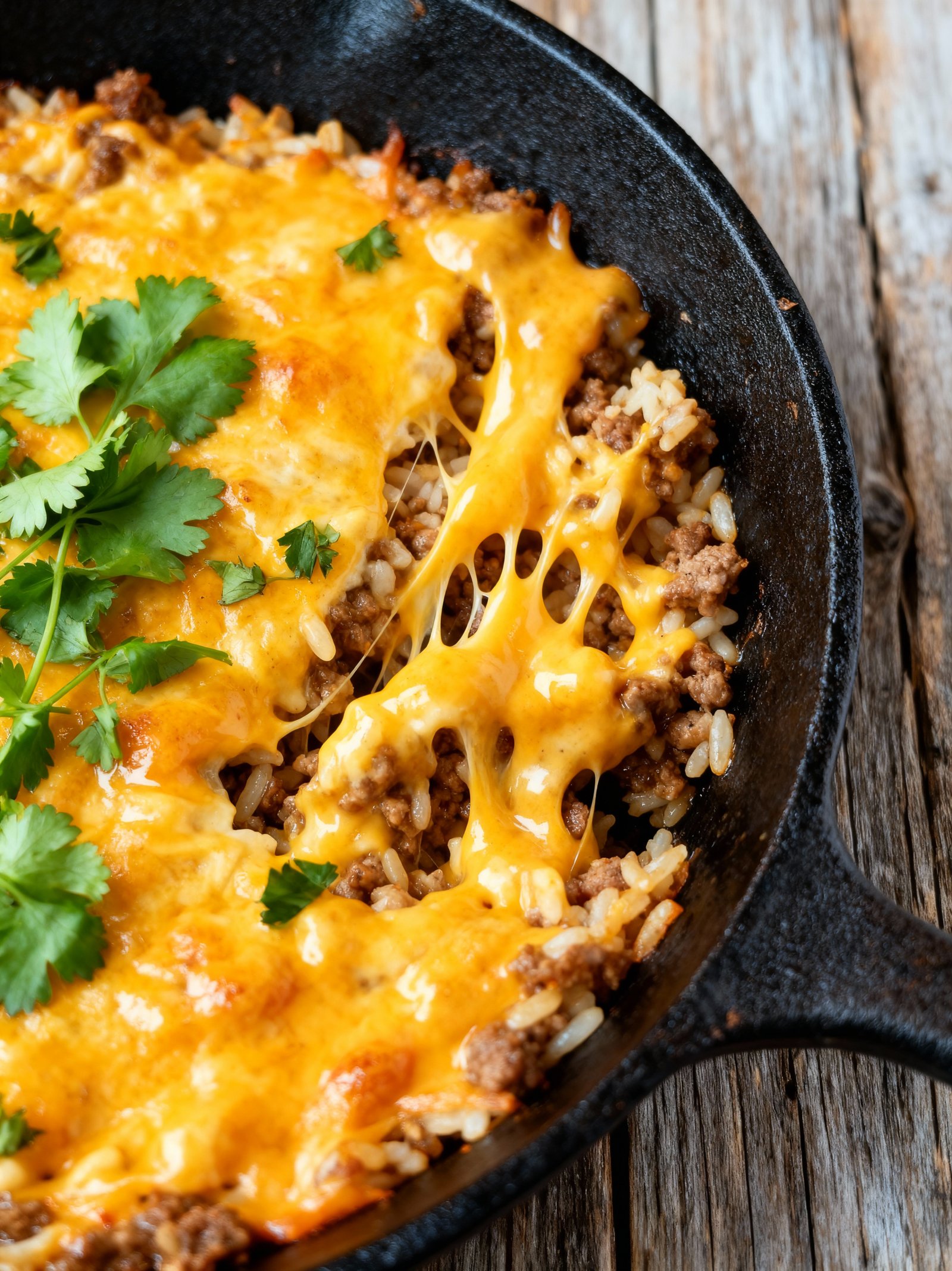 Cheesy Ground Beef Rice finished