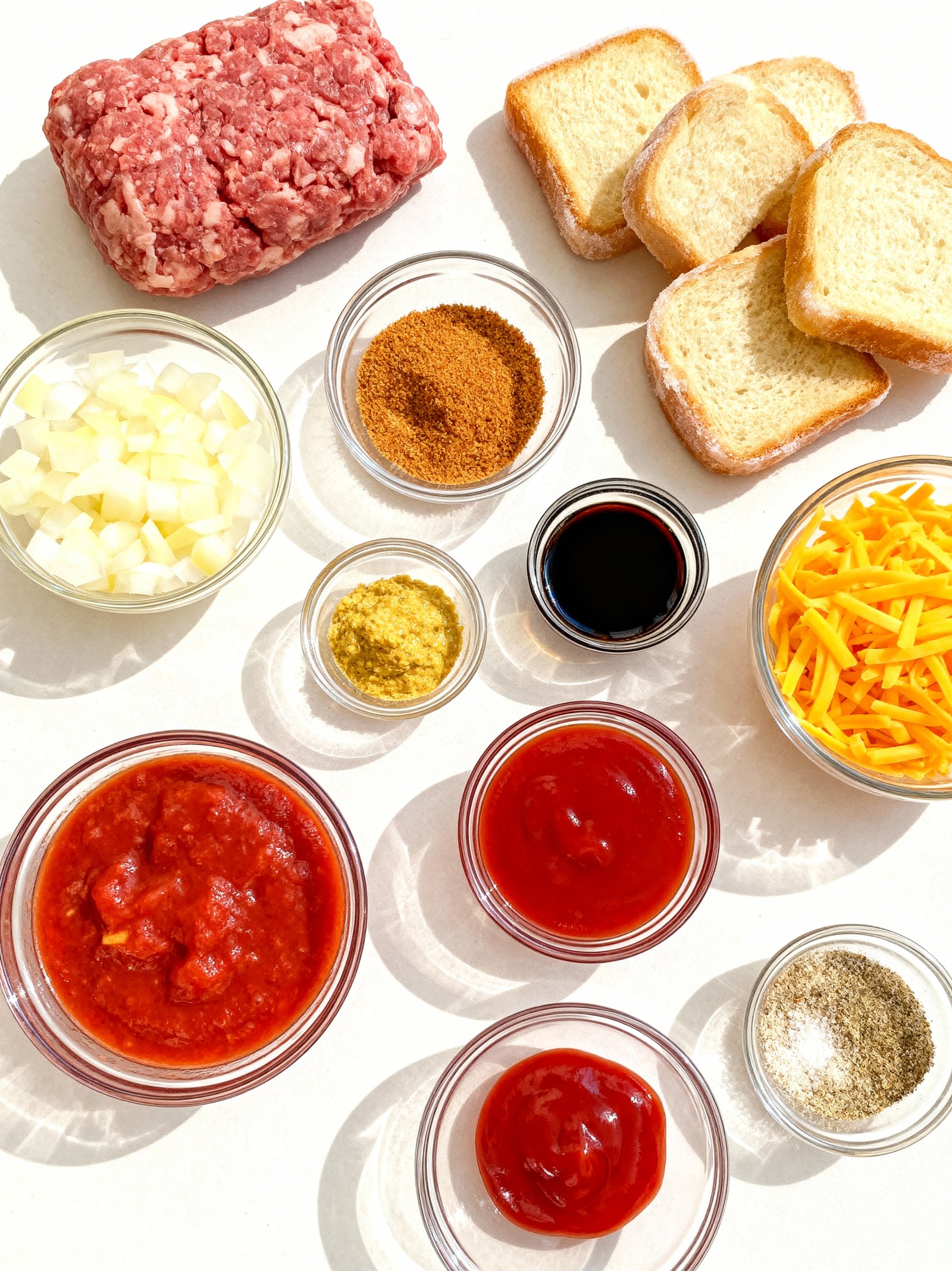 Cheesy Sloppy Joe Toast ingredients