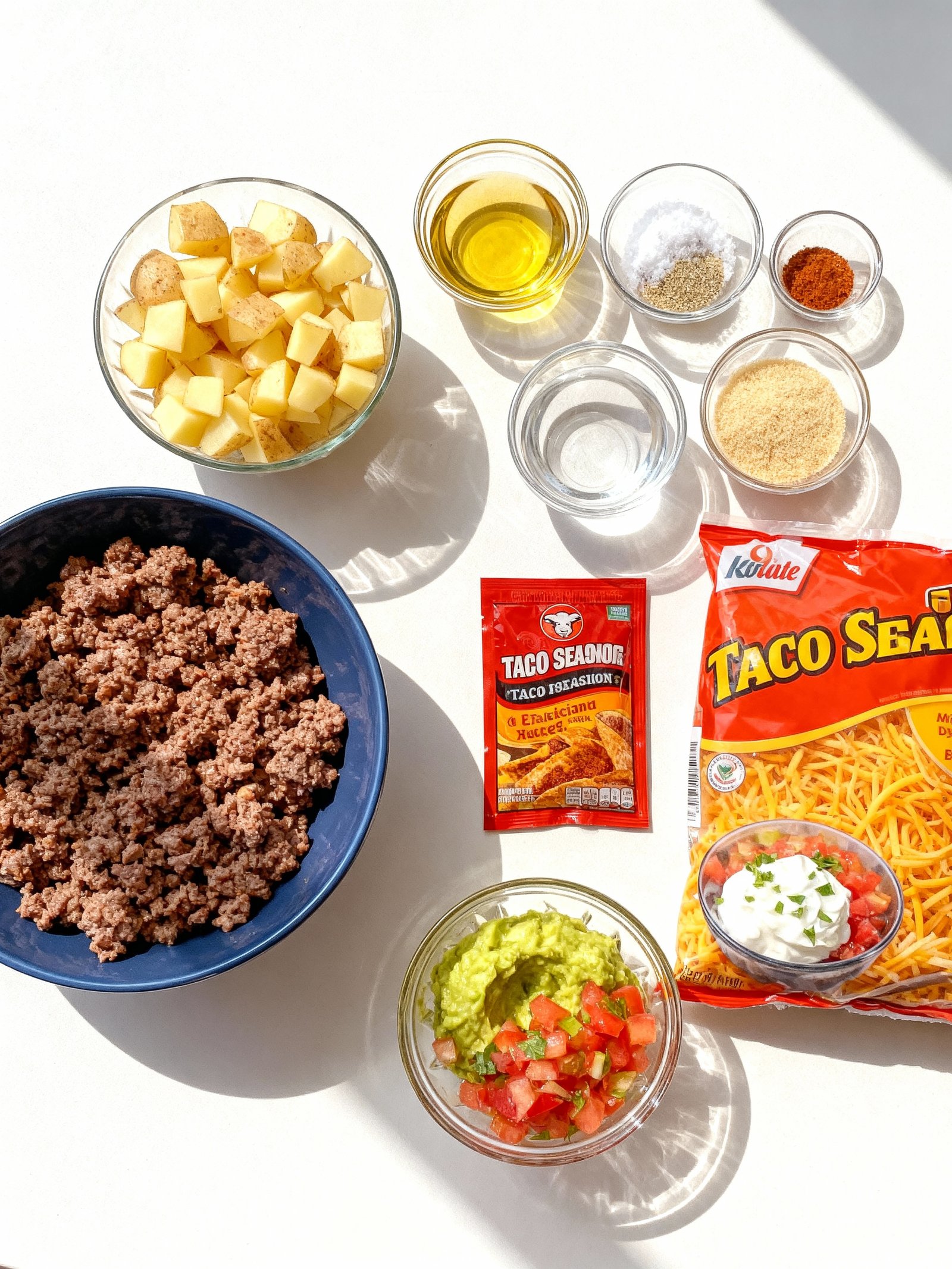 Cheesy Taco Potatoes ingredients