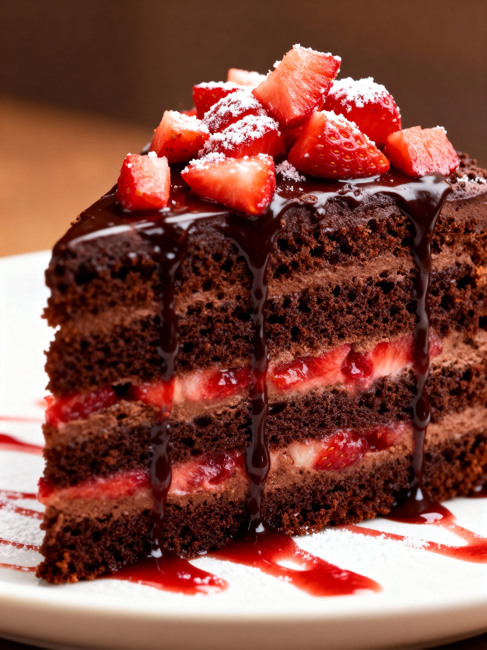 Chocolate Cake Strawberry Filling finished