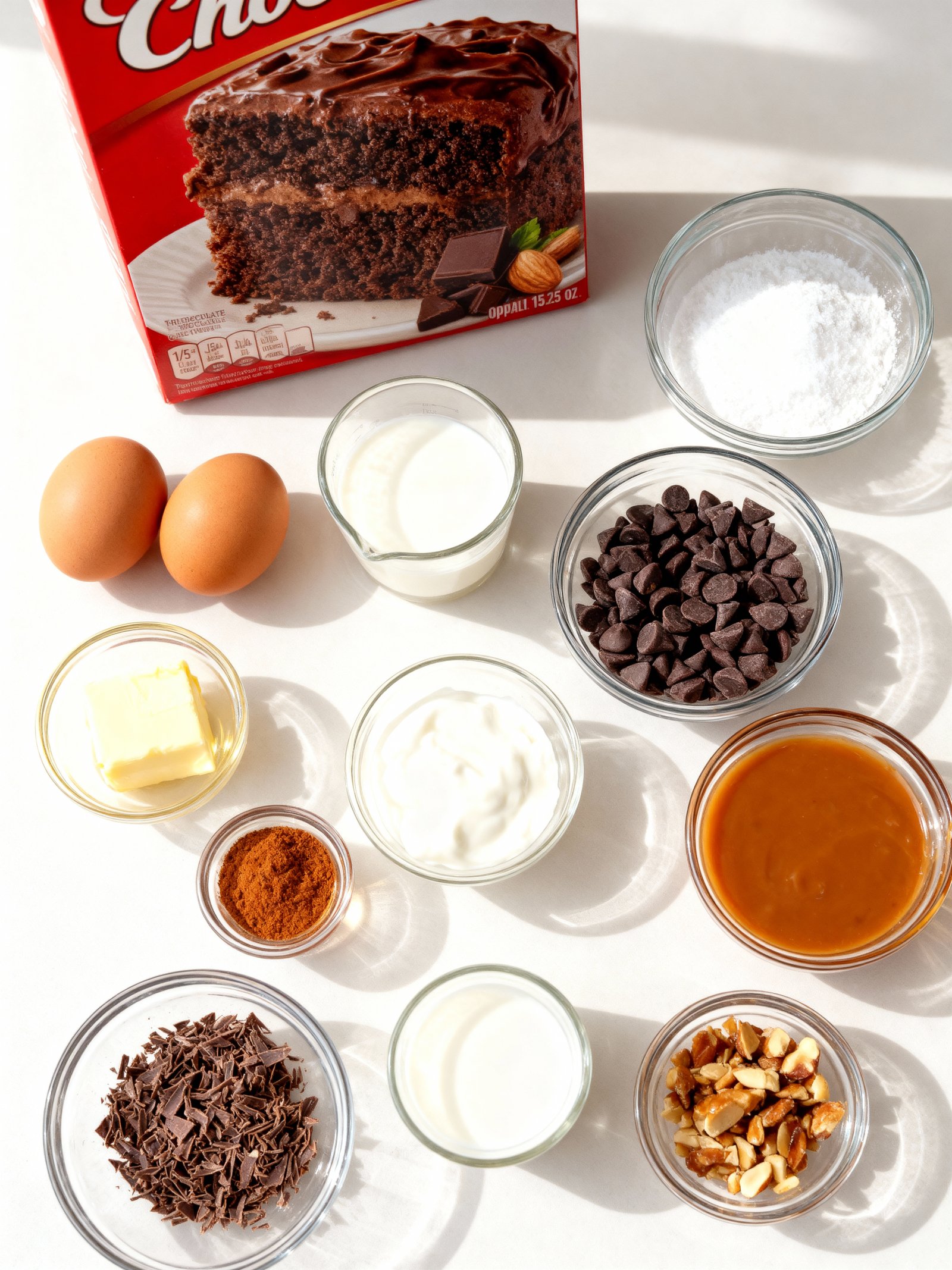 Chocolate Caramel Dump Cake ingredients
