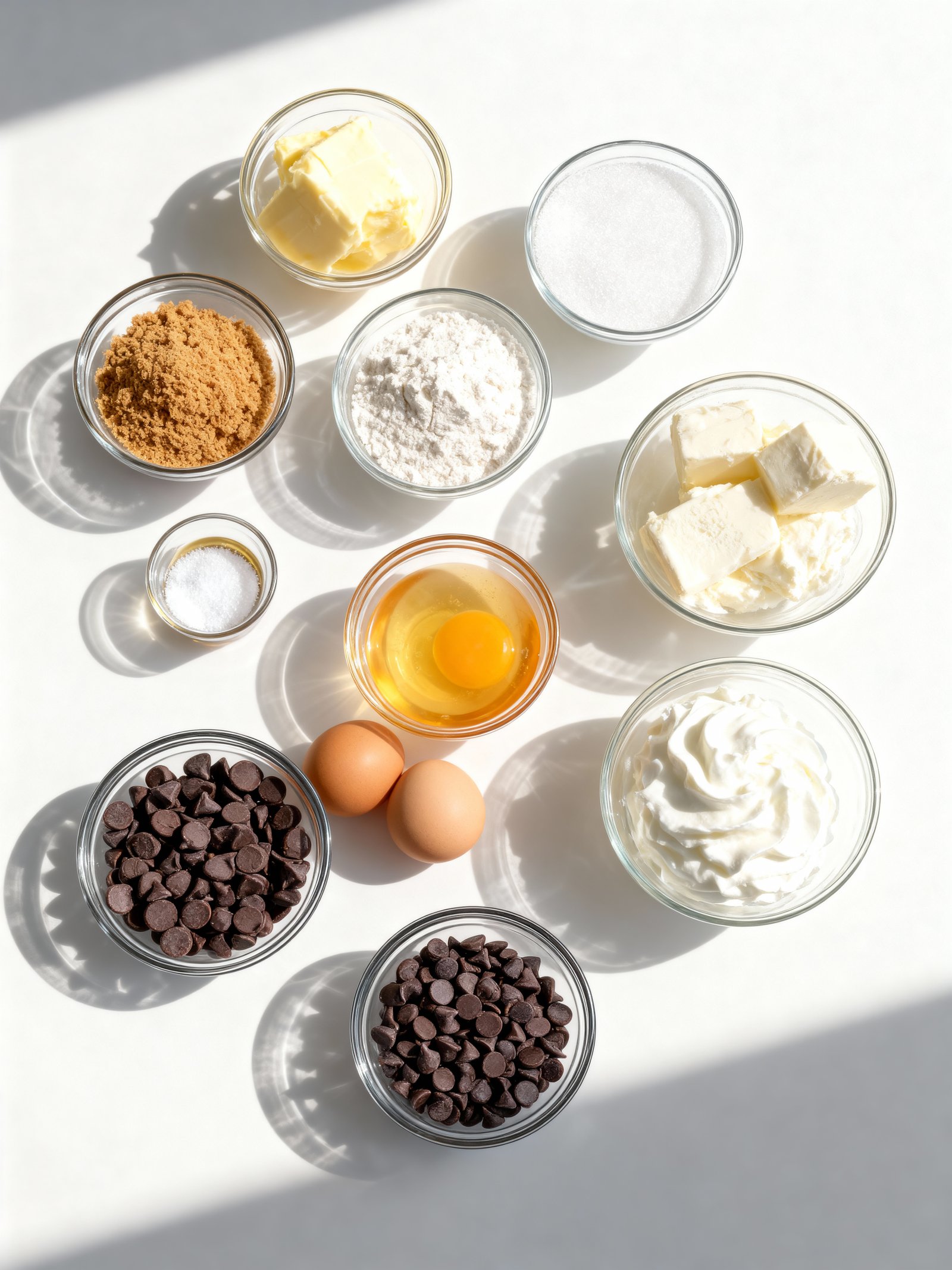 Chocolate Chip Cookie Cheesecake ingredients