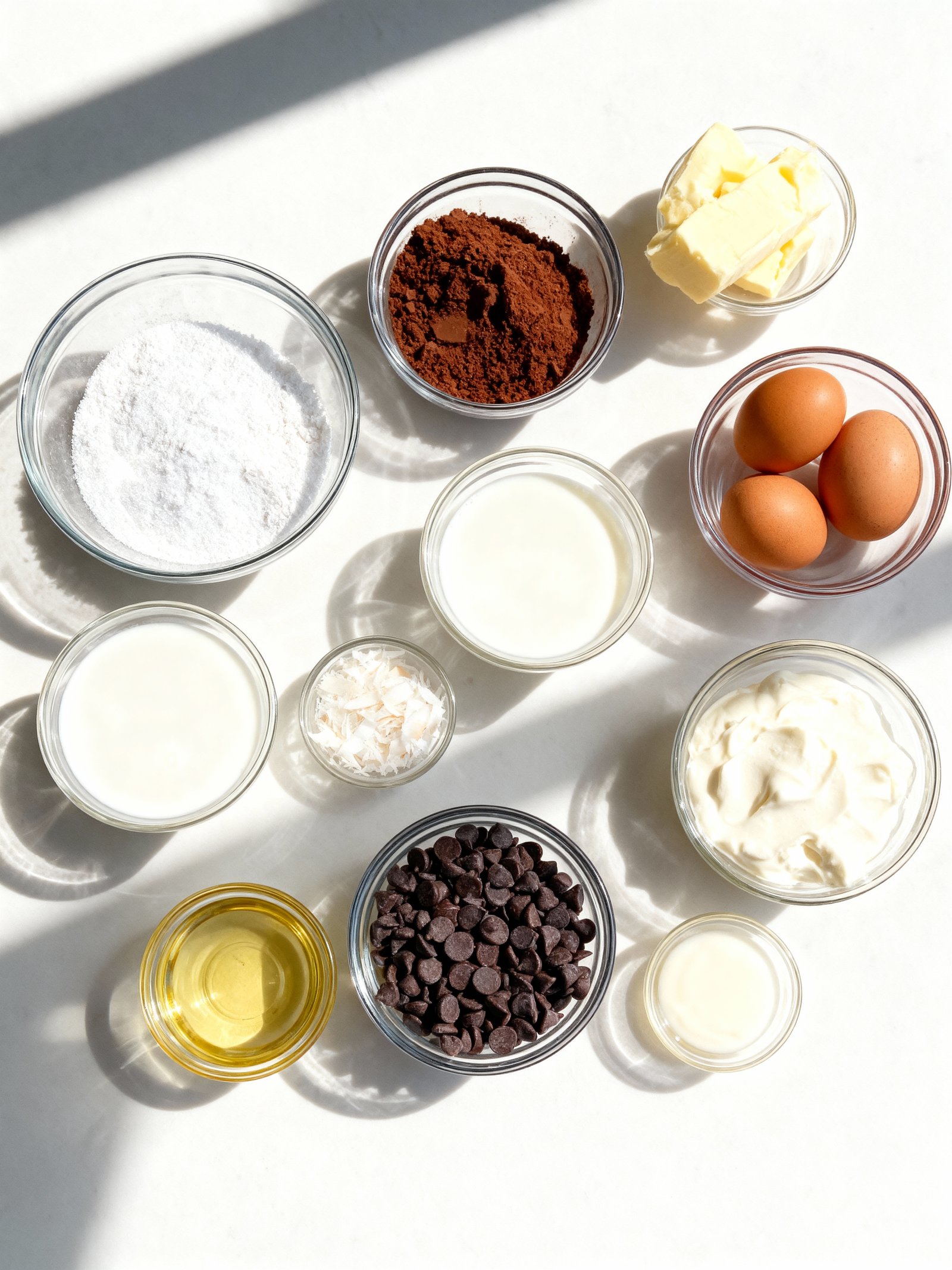 Chocolate Coconut Layer Cake ingredients