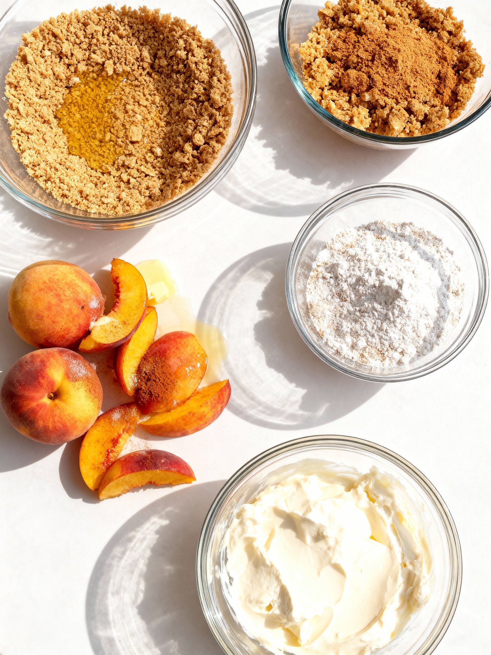 Cinnamon Peach Cobbler Cheesecake ingredients