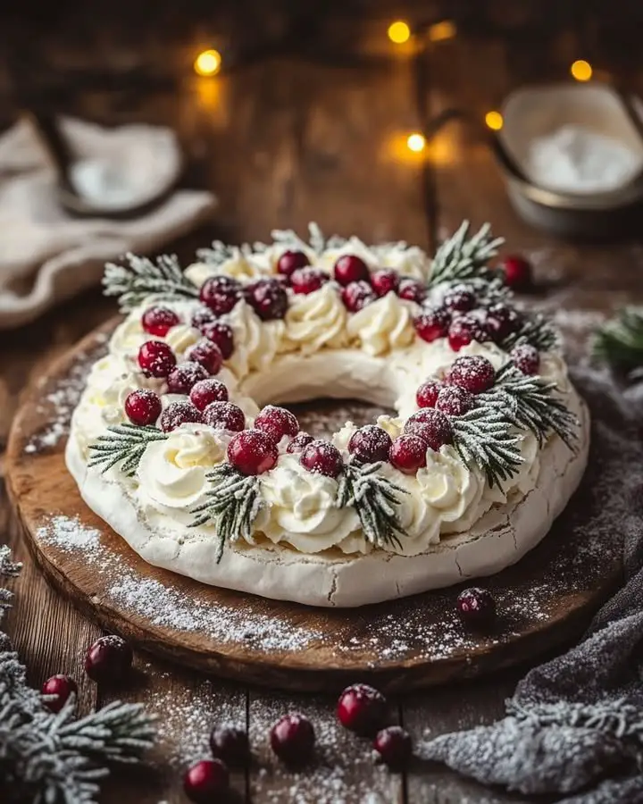 Cranberry & Vanilla Bean Pavlova Wreath ingredients