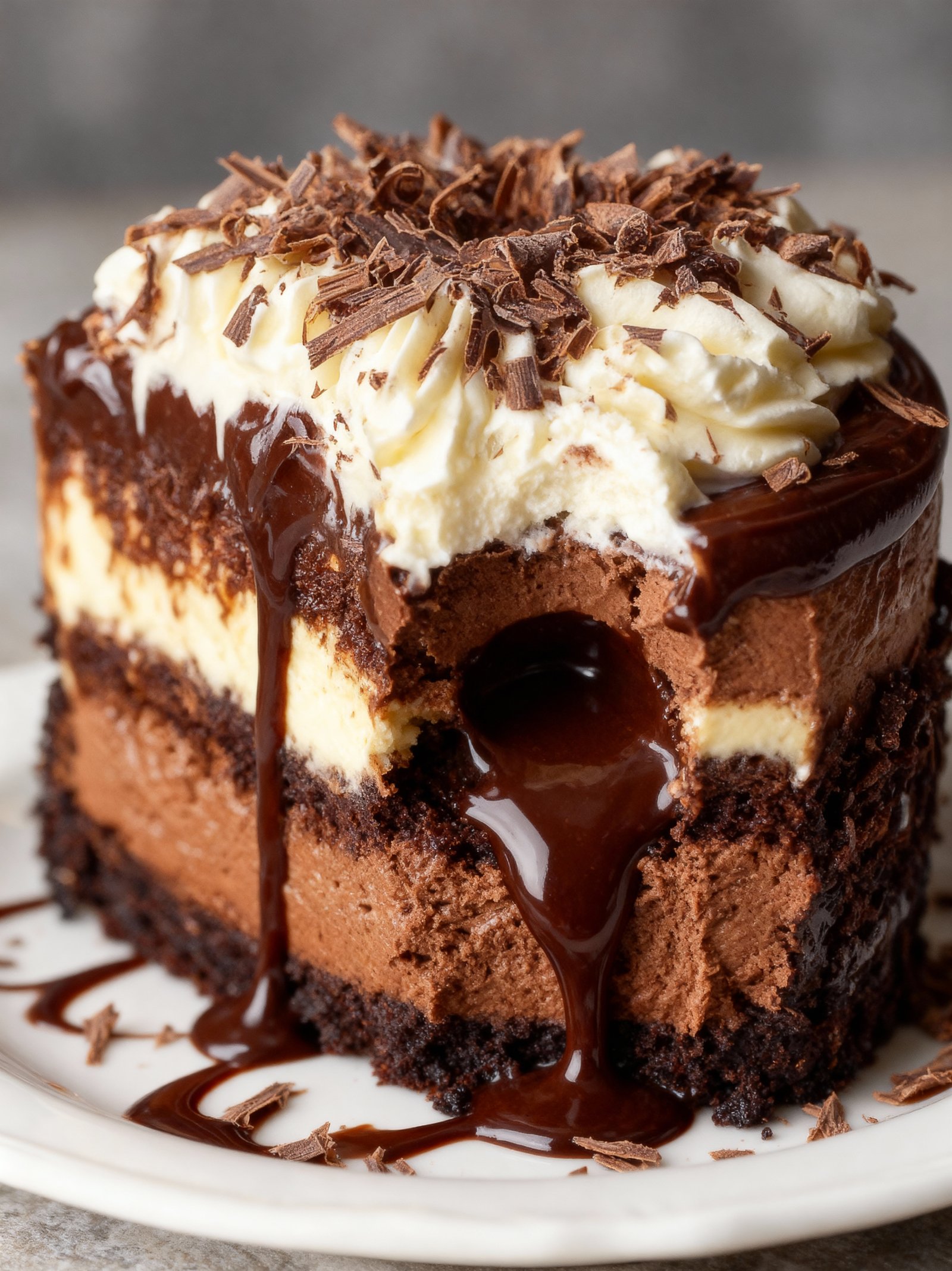 Creamy Chocolate Mousse Cake finished