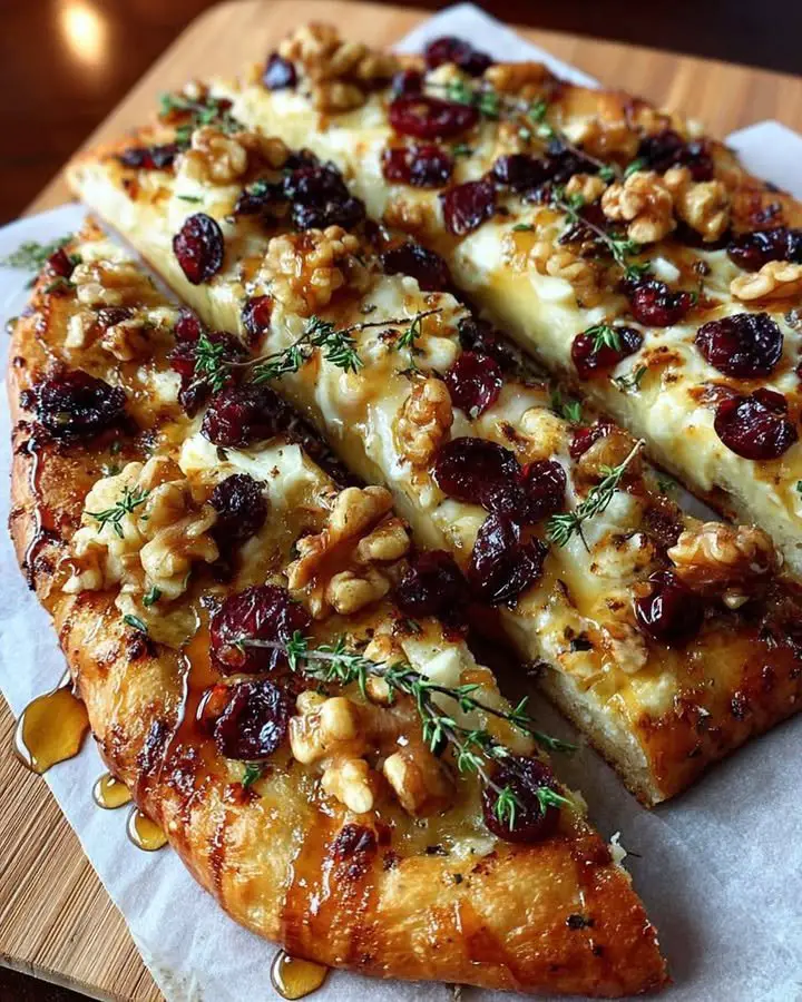 Crispy Flatbread with Brie, Cranberries & Toasted Walnuts with a Hot Honey Drizzle ingredients