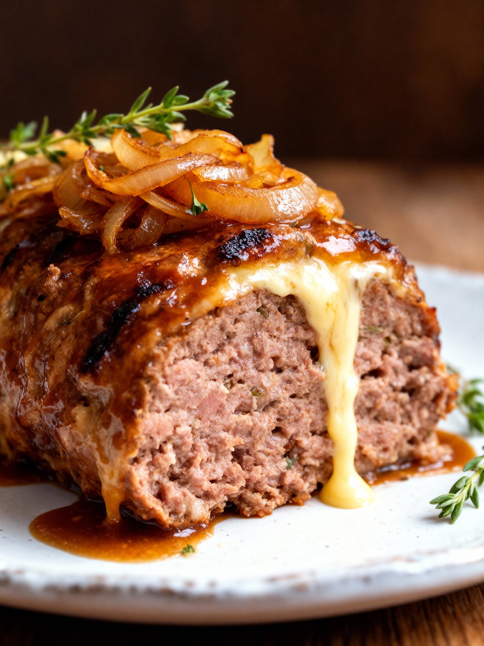 Crockpot French Onion Meatloaf finished