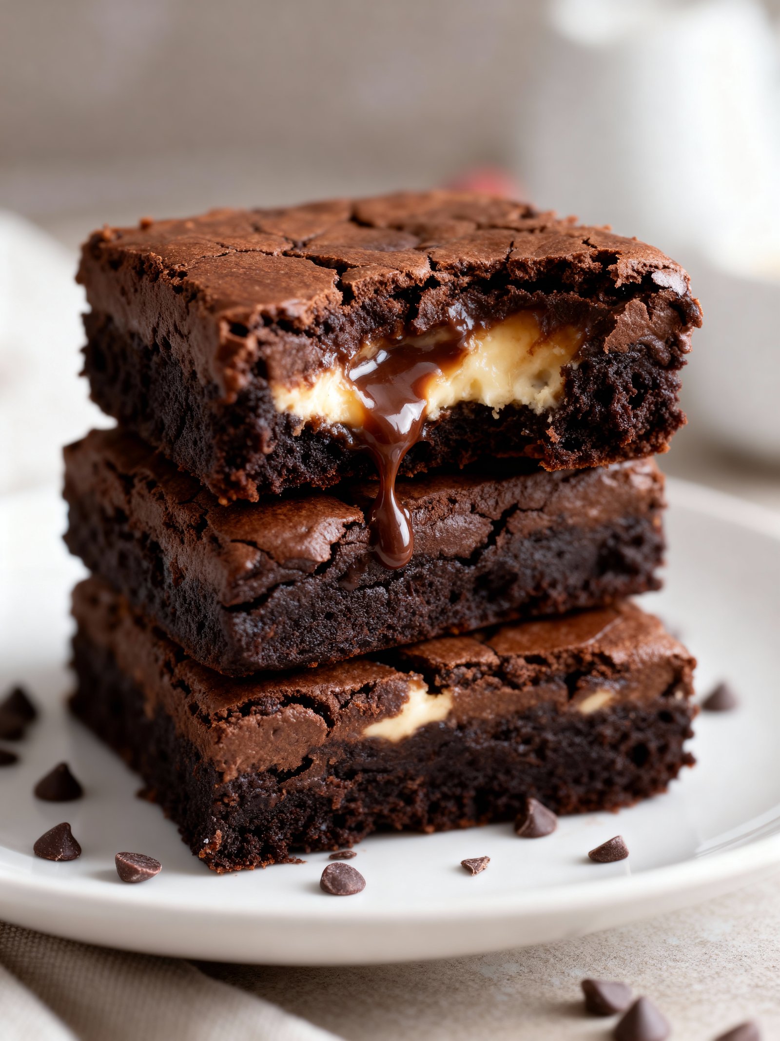 Fudgy Brownies Creamy Filling finished