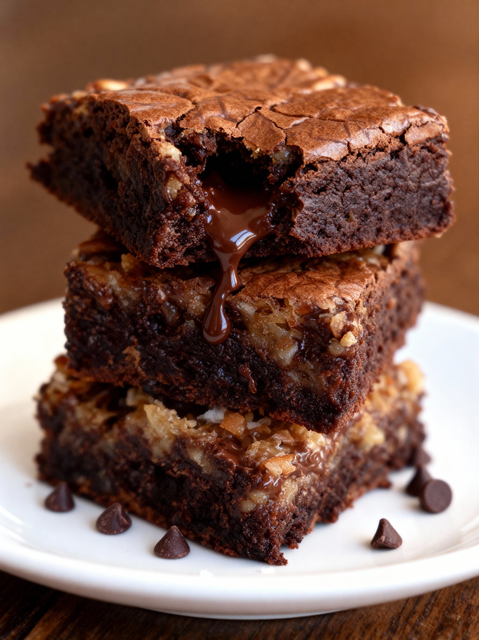 Fudgy German Chocolate Brownies finished