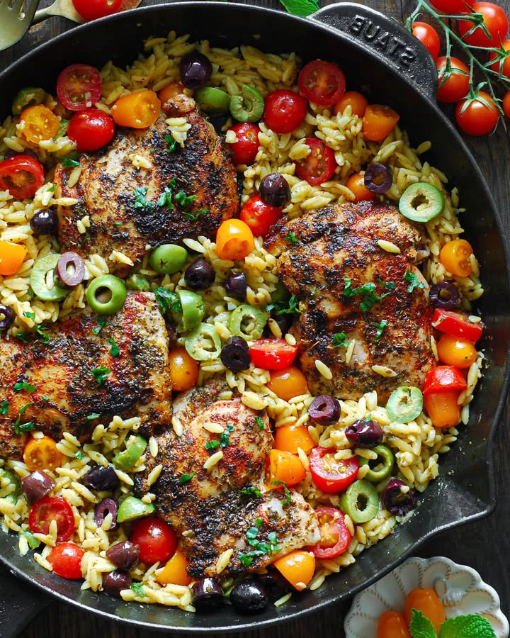 Greek Chicken and Orzo in 30 Minutes finished