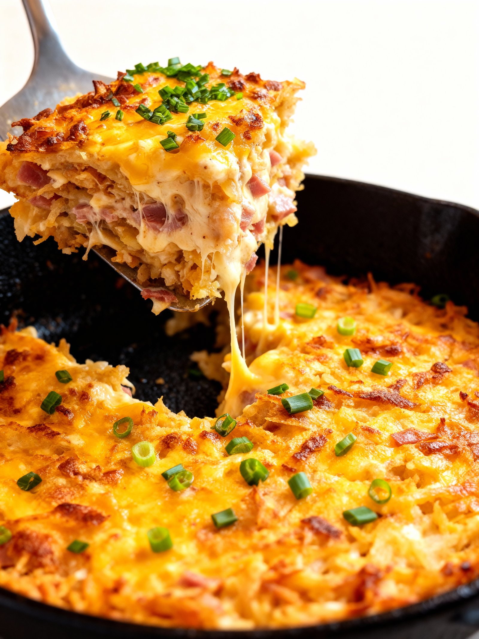 Ham and Cheese Hash Brown Casserole finished