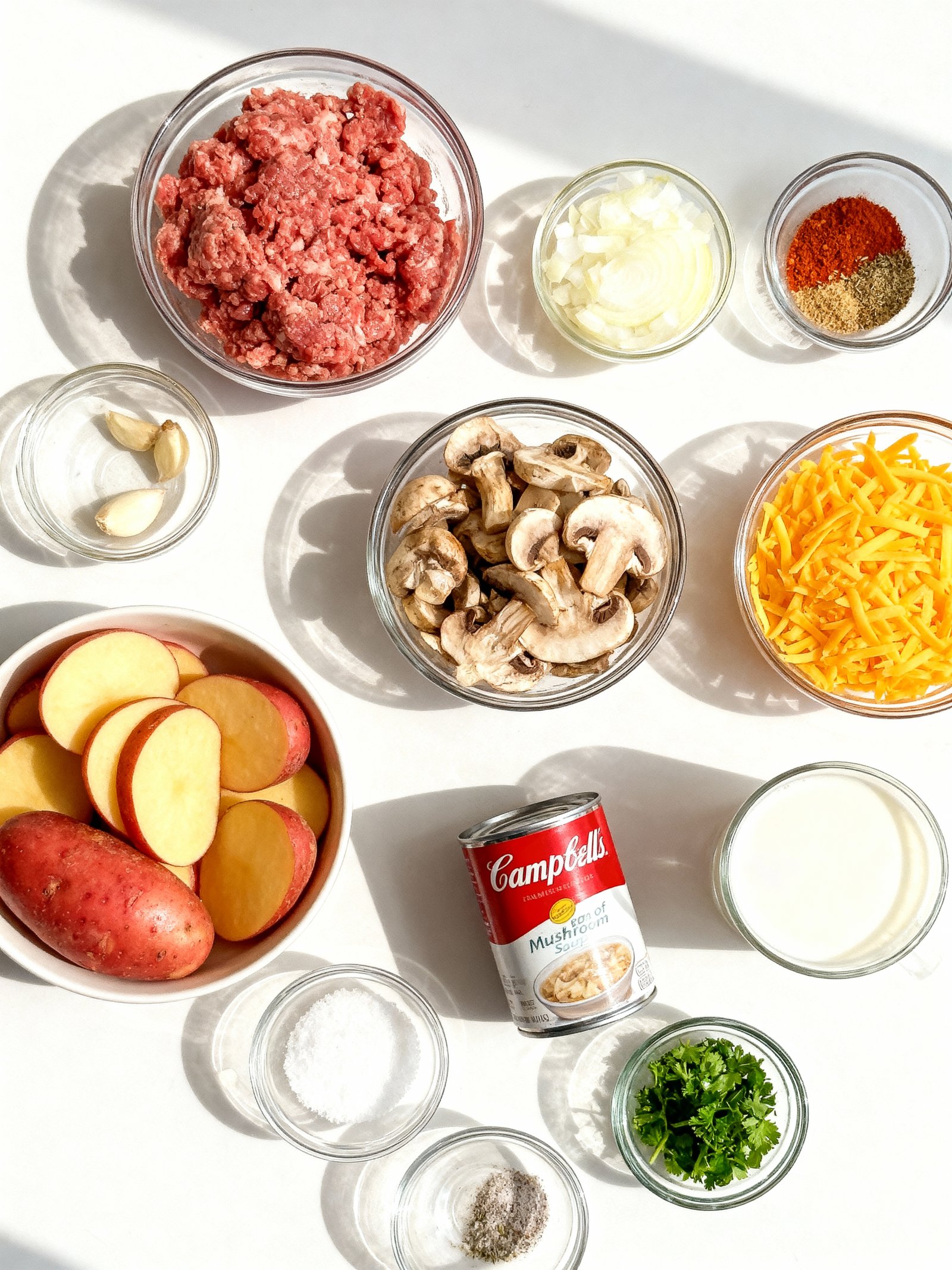 Hamburger Potato Casserole ingredients