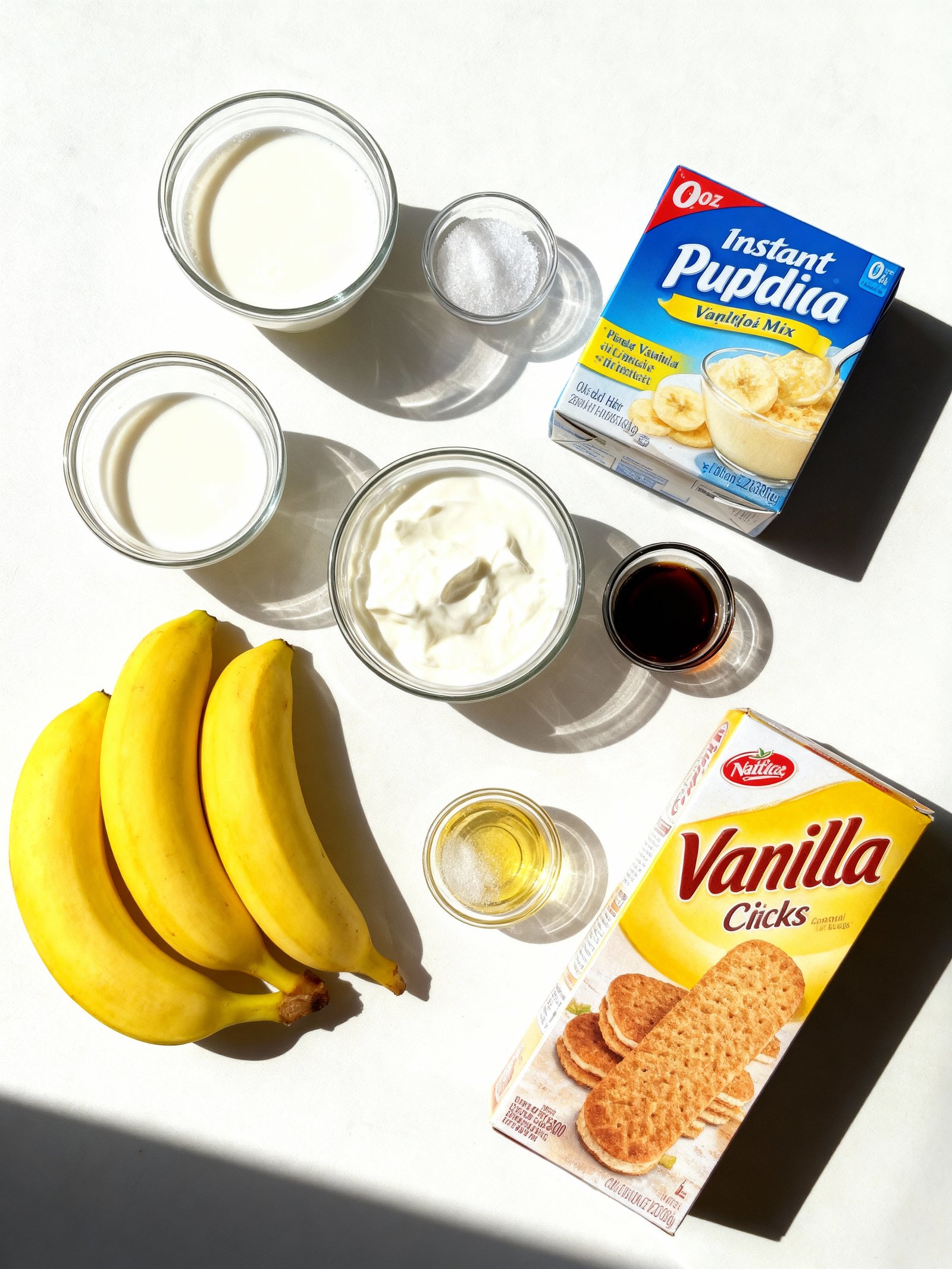 Homemade Banana Pudding Recipe ingredients