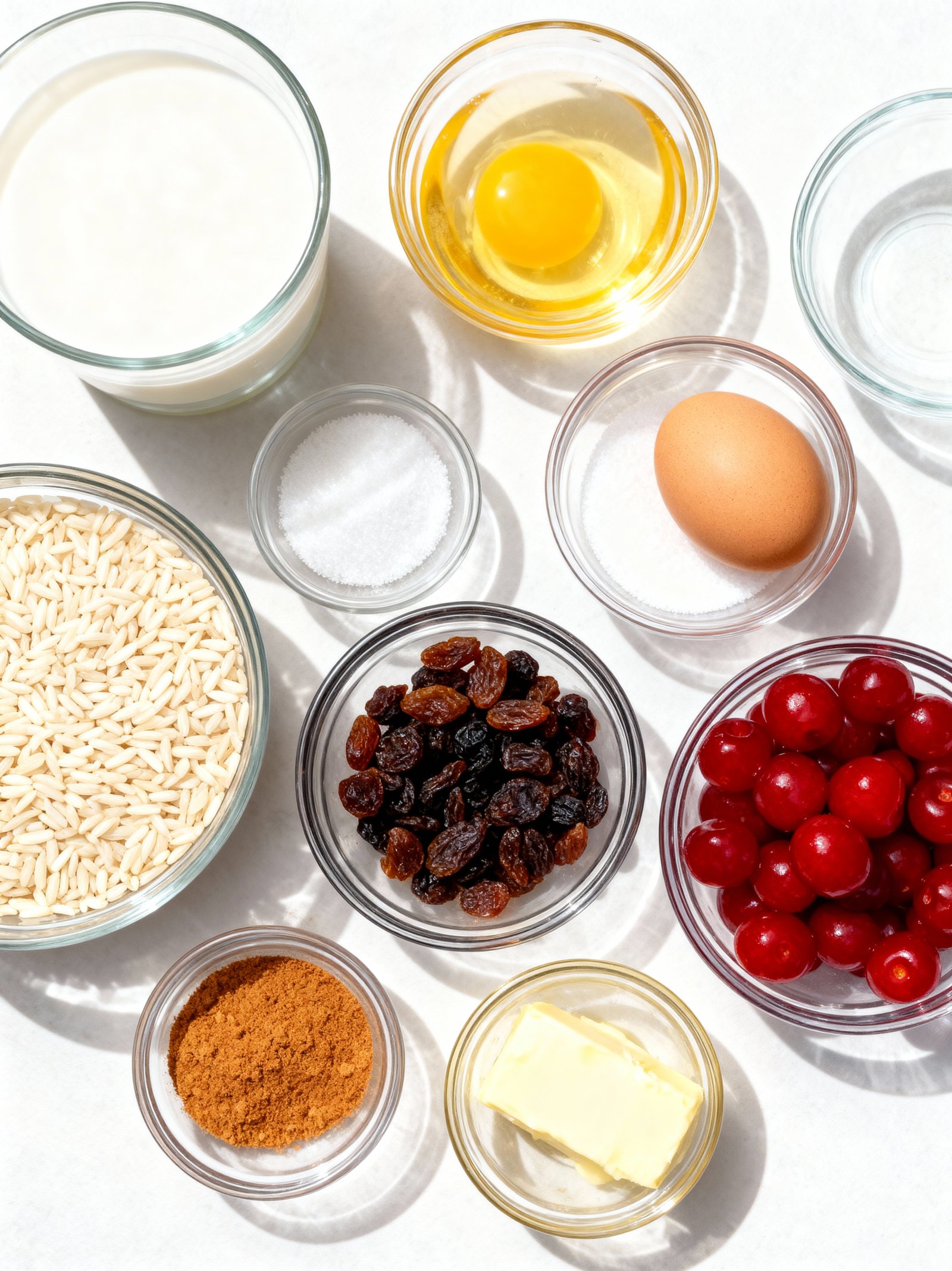 Homemade Rice Pudding ingredients