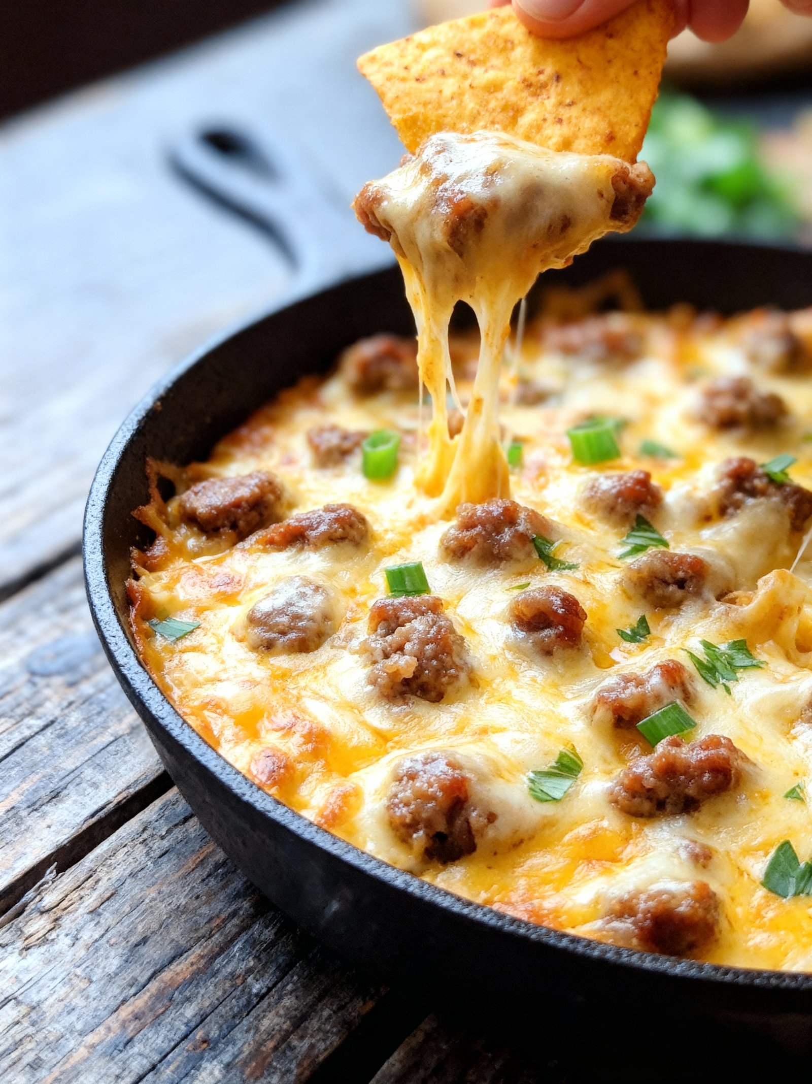 Hot Sausage Beer Cheese Dip finished