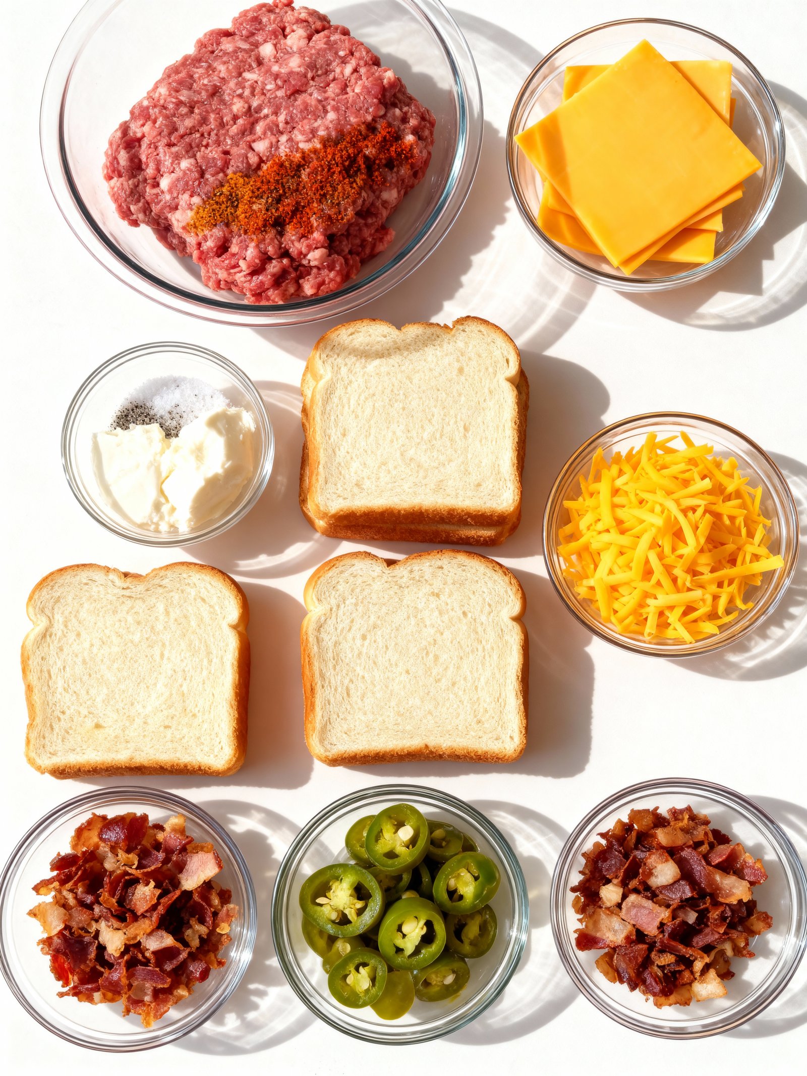 Jalapeño Popper Patty Melt ingredients