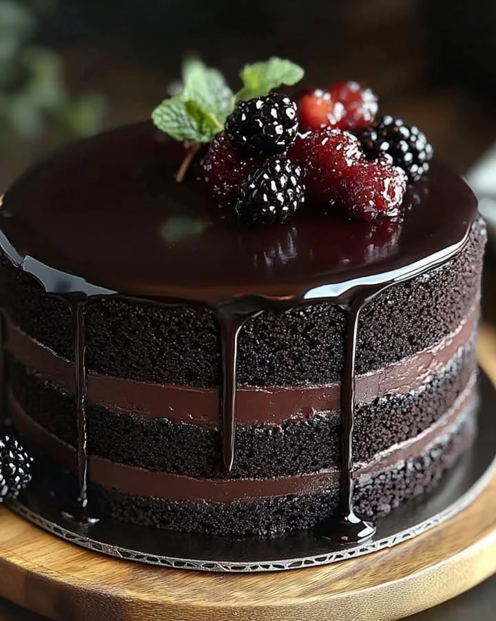 Luxurious Black Velvet Cake finished