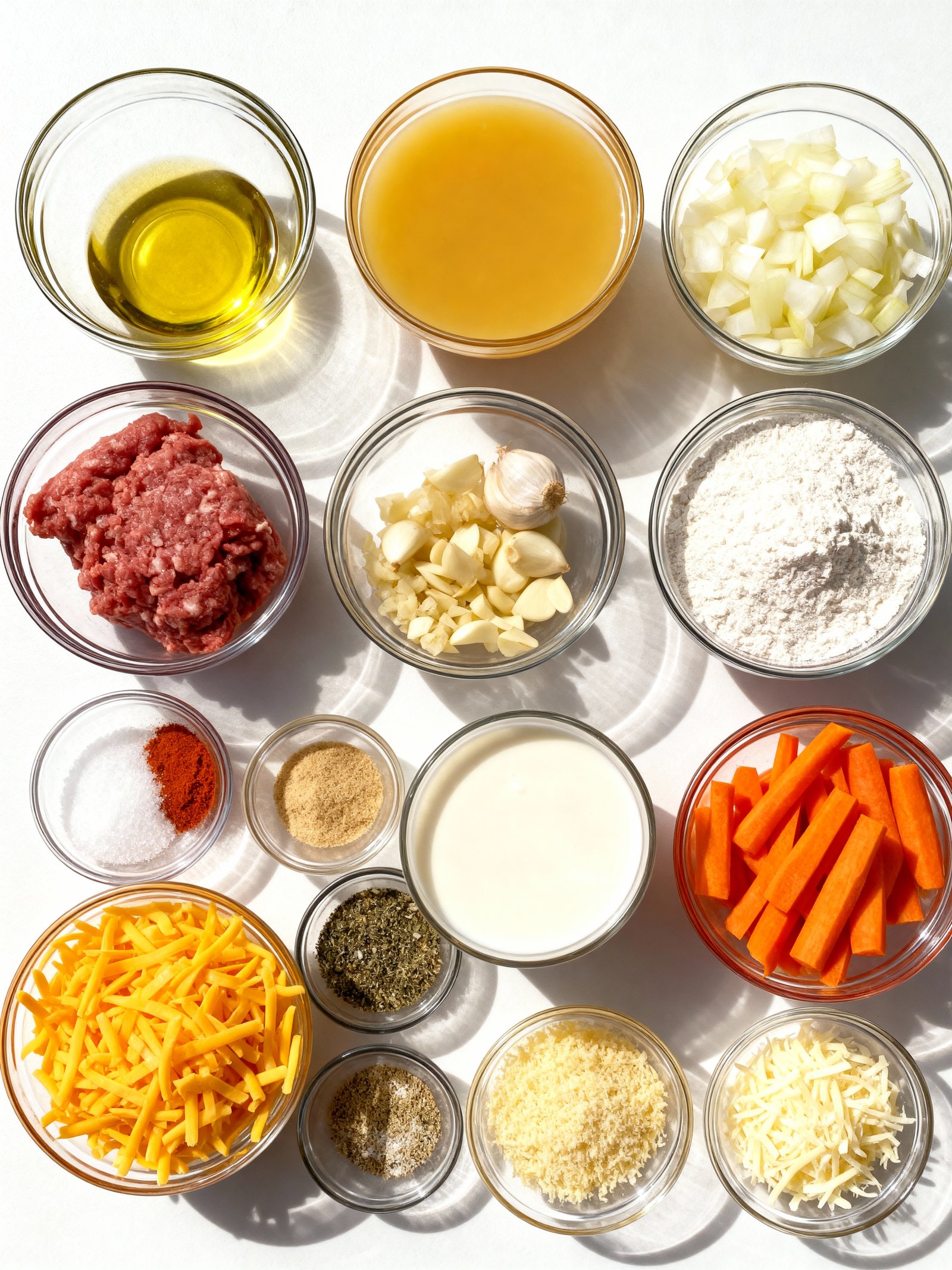 Macaroni Cheeseburger Soup ingredients