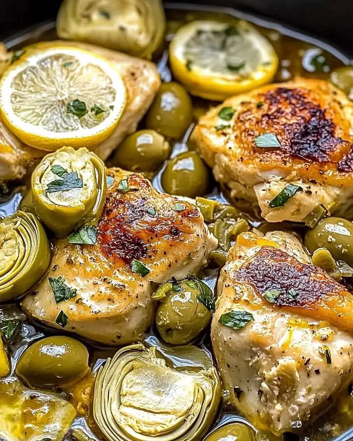 Mediterranean Lemon Chicken with Artichokes & Olives Recipe ingredients