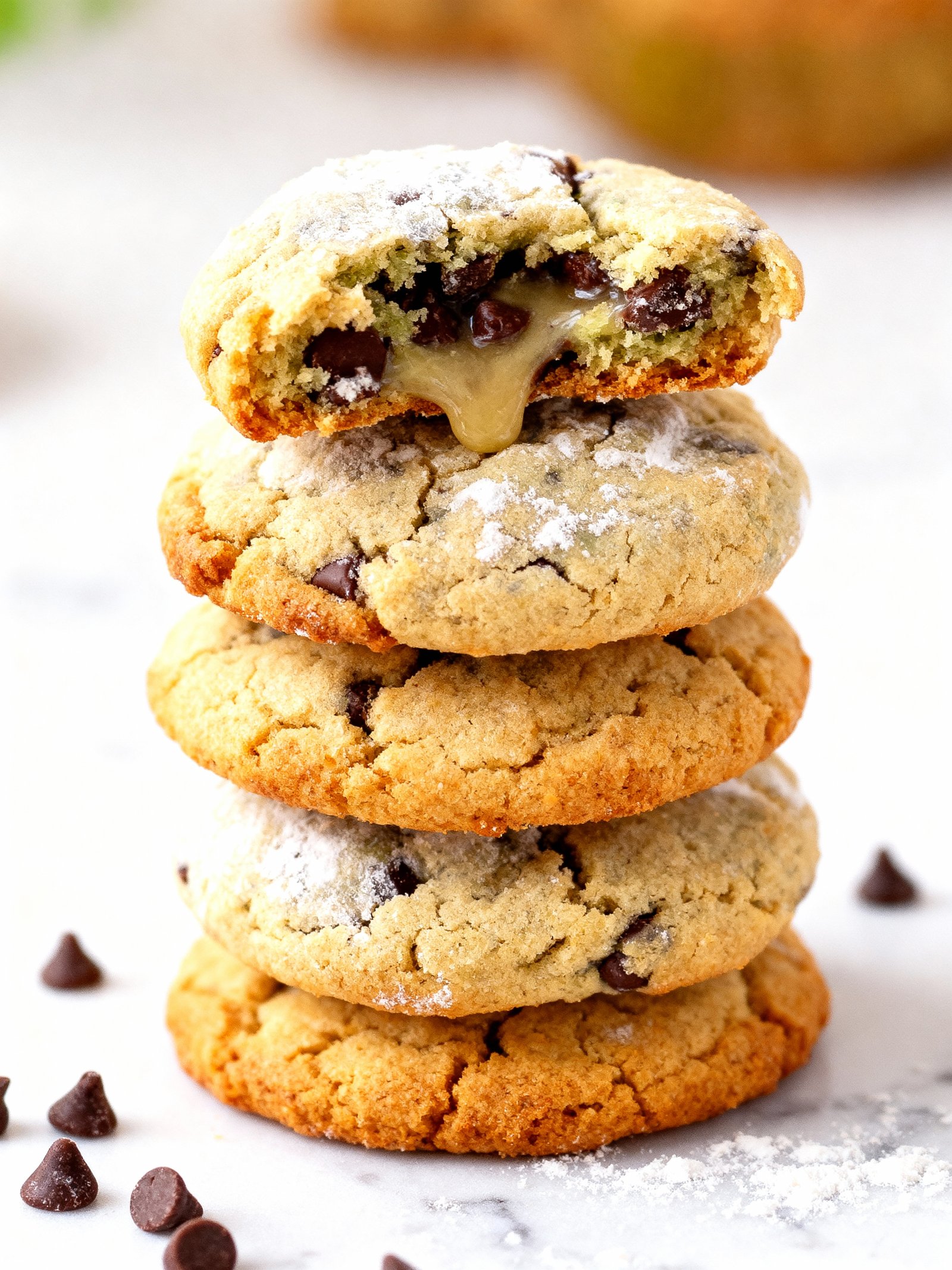 Mint Chocolate Chip Snowball Cookies finished