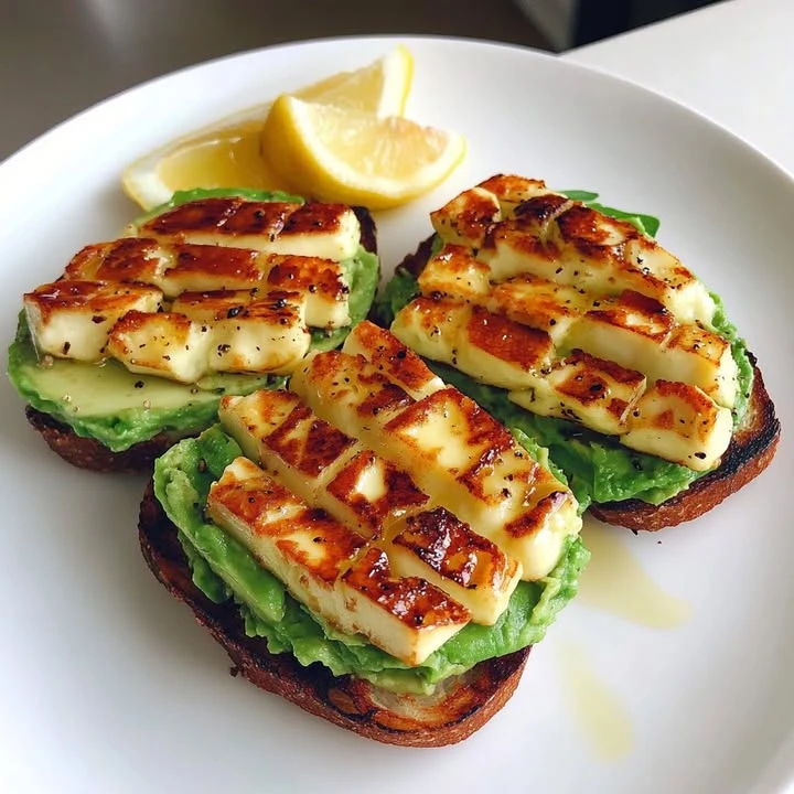 Mouthwatering Halloumi Avocado Toast with a Zesty Twist finished