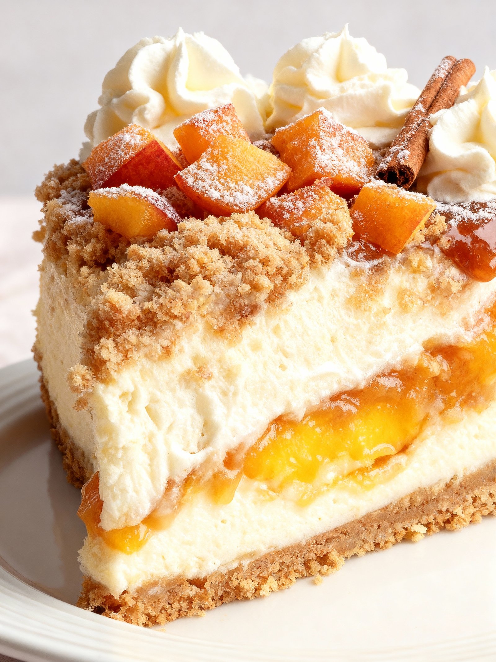 Peach Cobbler Cheesecake finished