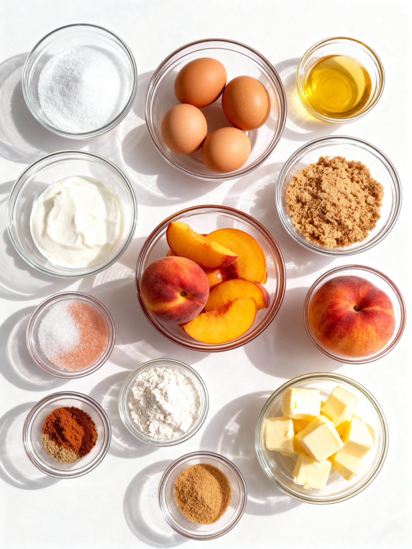 Peach Cobbler Cheesecake ingredients