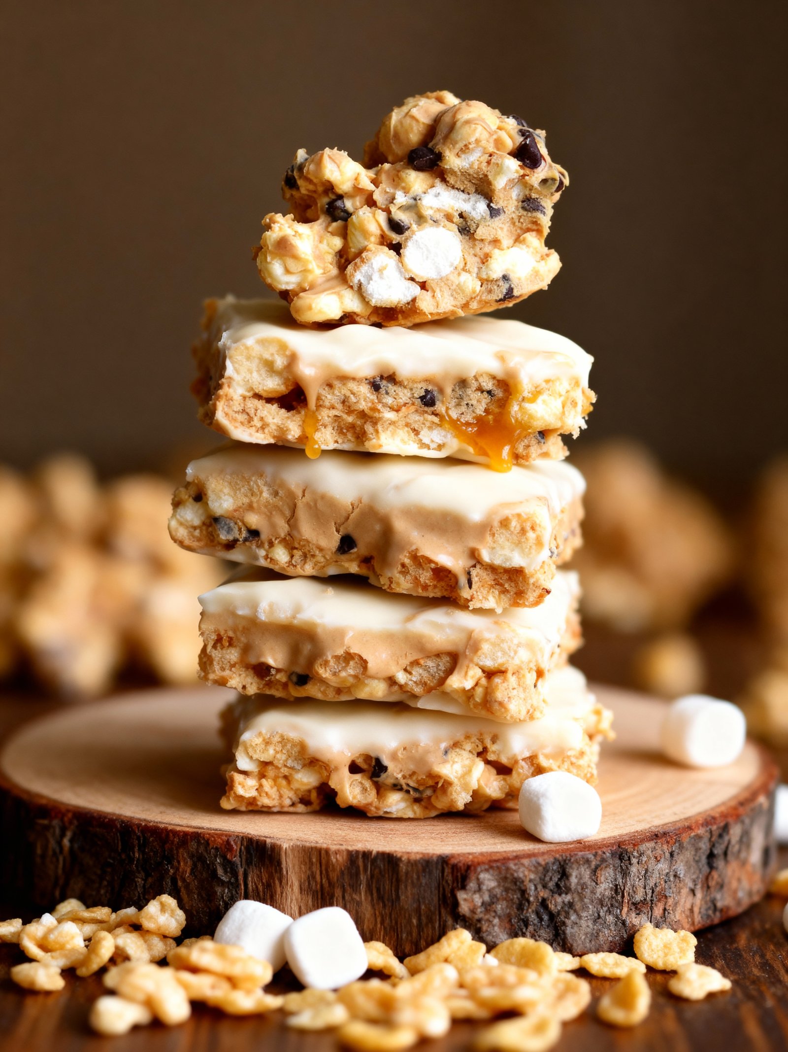 Peanut Butter Avalanche Popcorn Treats finished