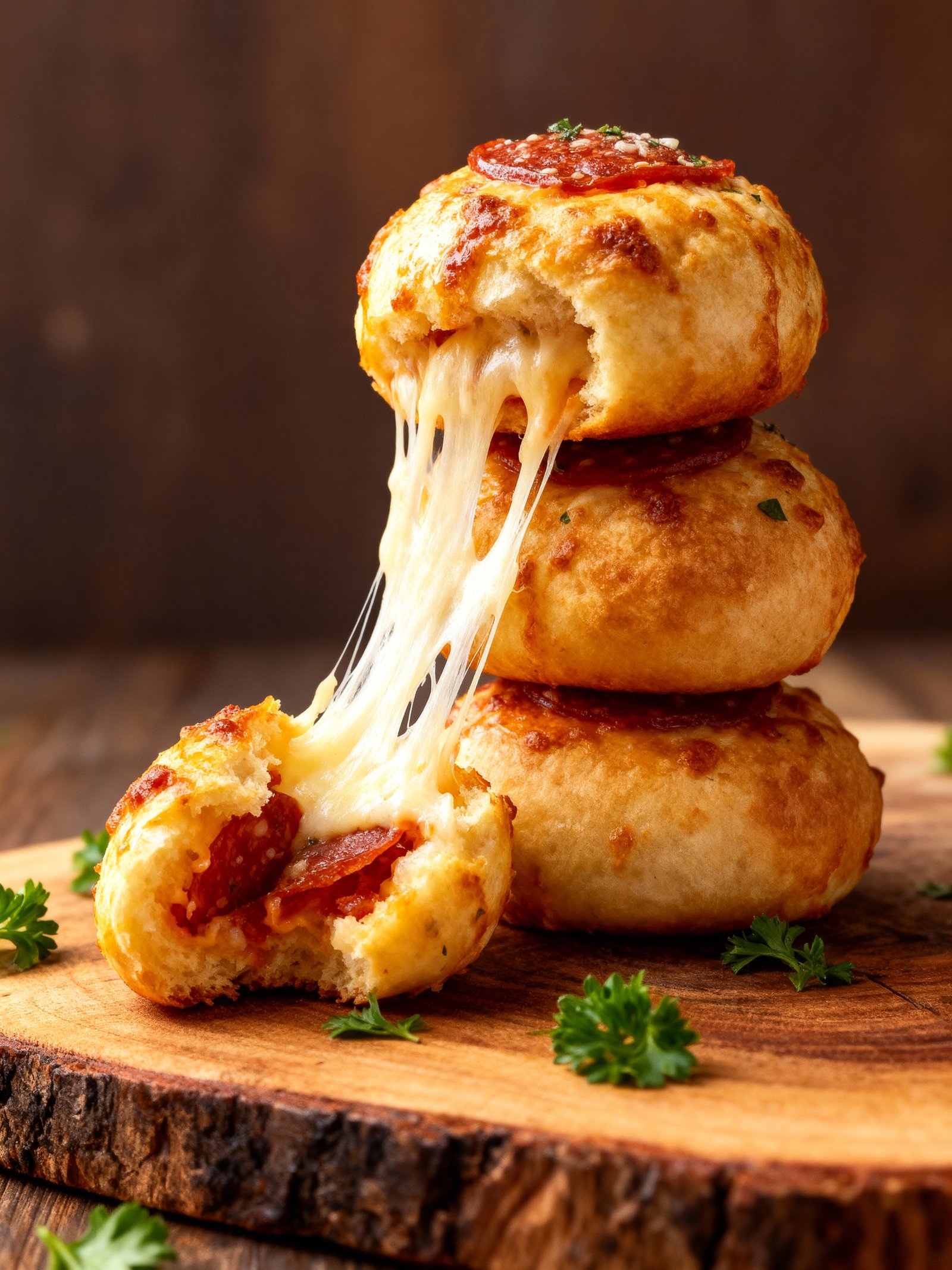 Pepperoni Pizza Bombs finished