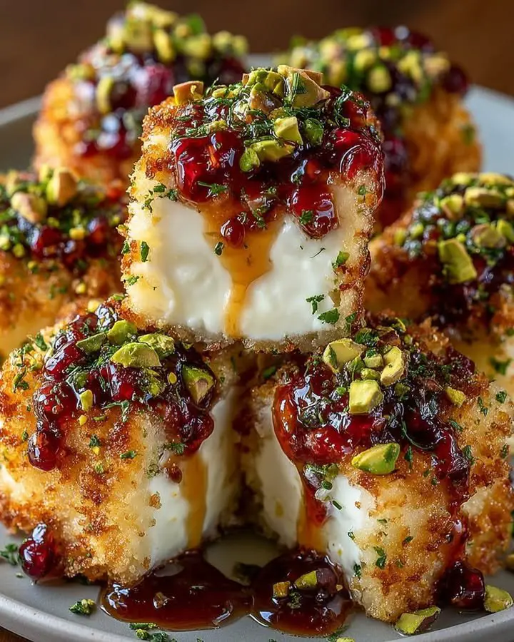Pistachio-Crusted Brie Bites with Raspberry Honey Glaze ingredients