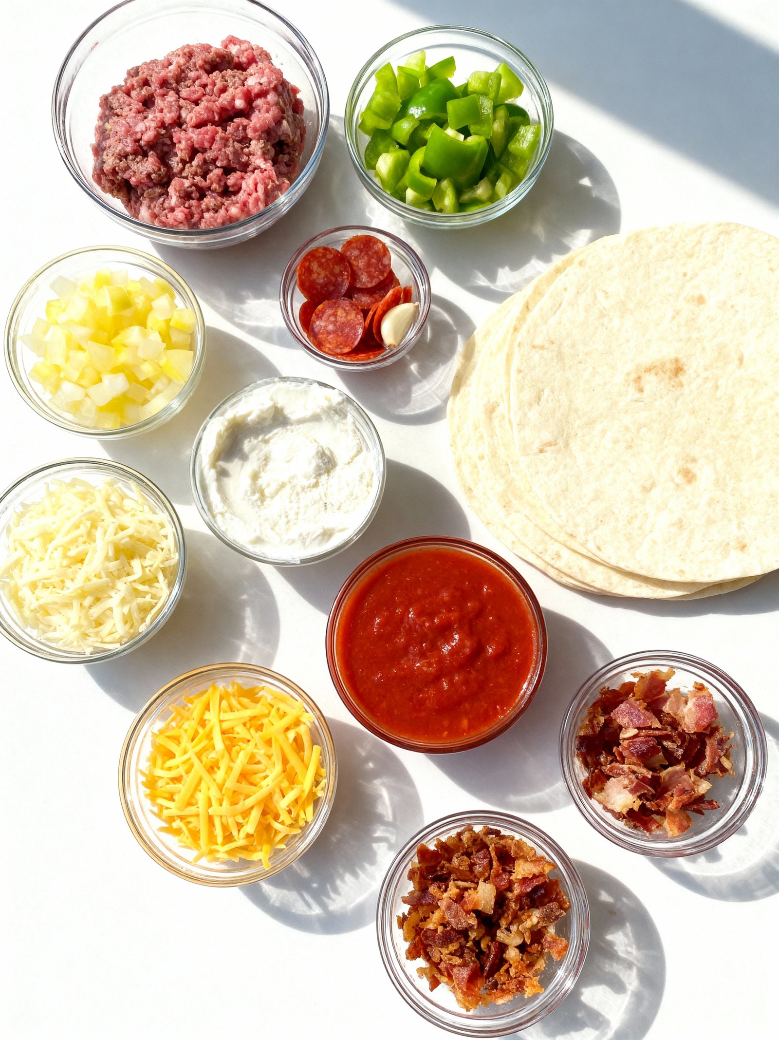 Pizza Enchiladas with Ground Beef ingredients