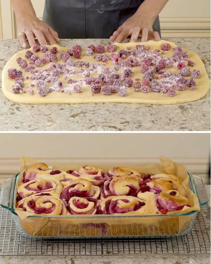 Recipe Title: Raspberry Swirl Sweet Rolls ingredients