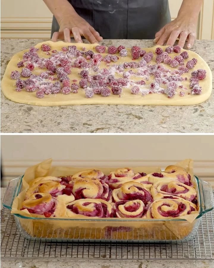 Recipe Title: Raspberry Swirl Sweet Rolls finished
