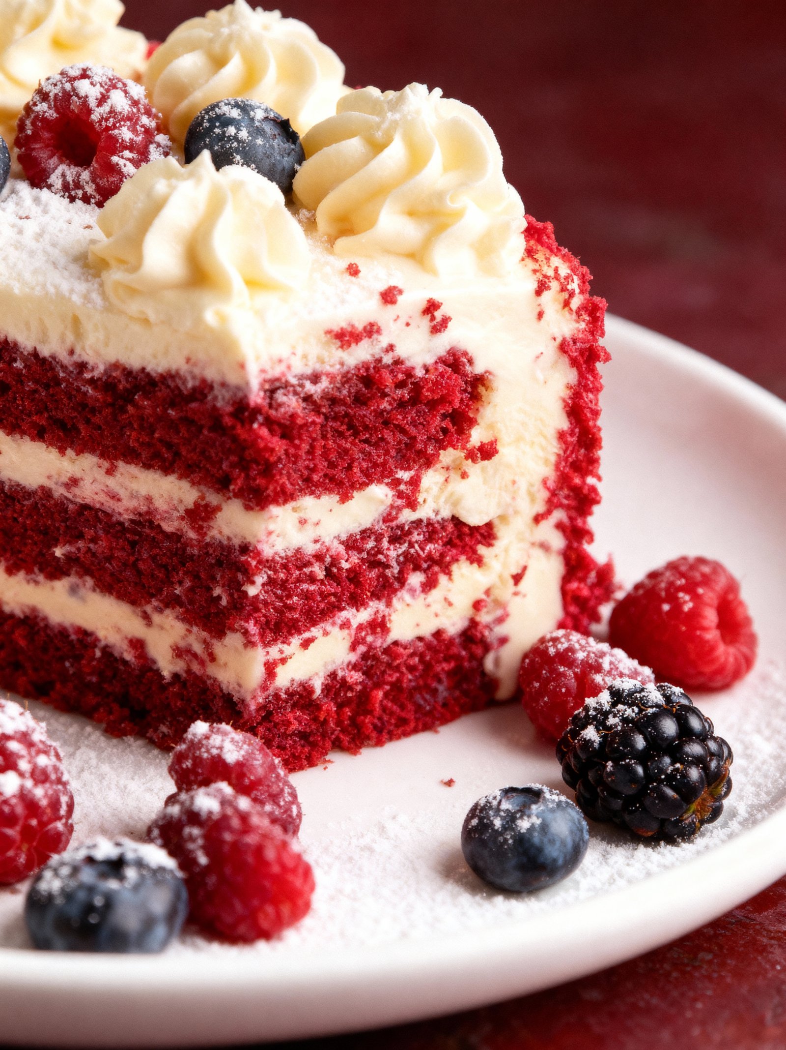 Red Velvet Cheesecake Layer Cake finished