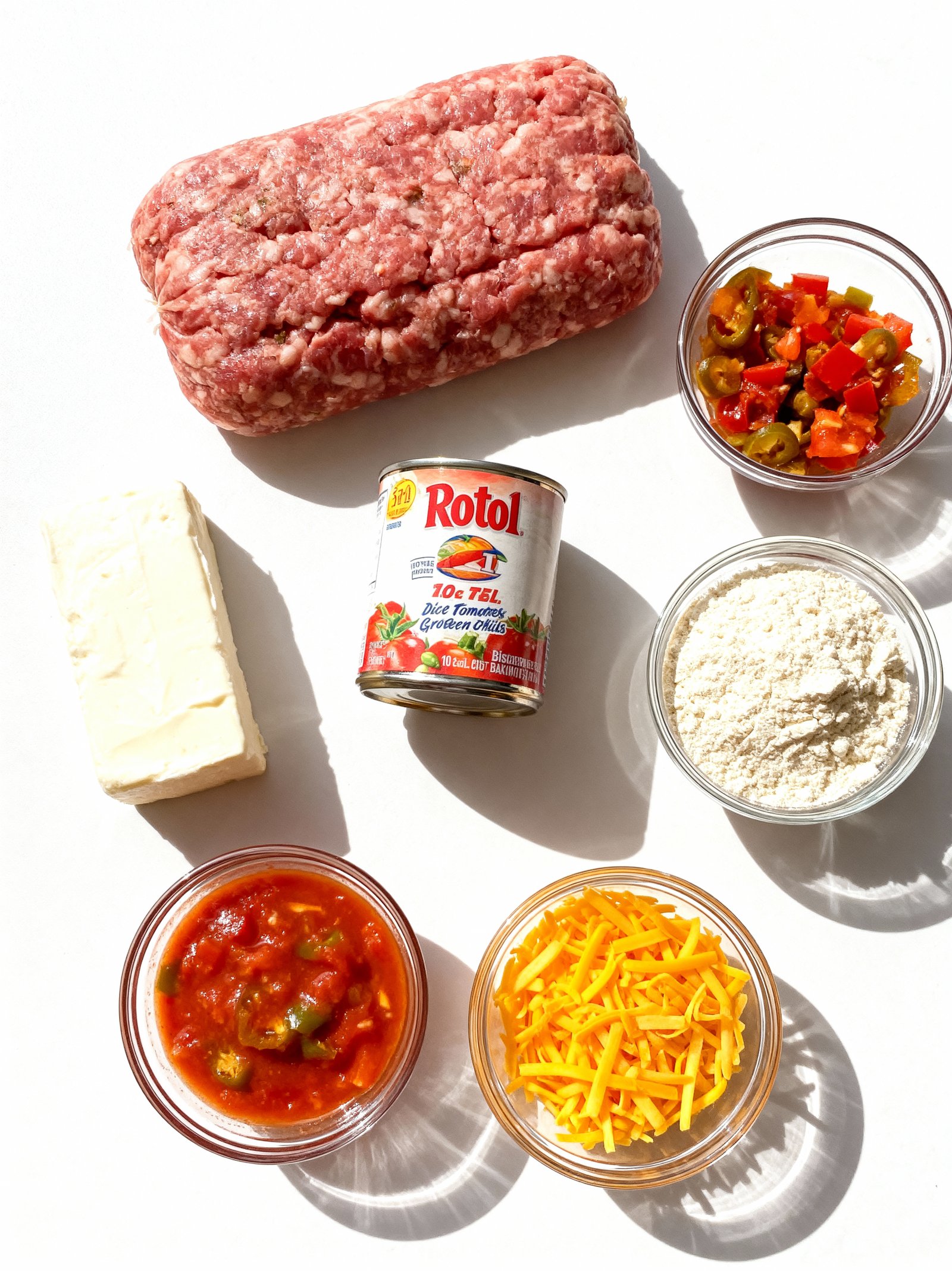 Rotel Cream Cheese Sausage Balls ingredients