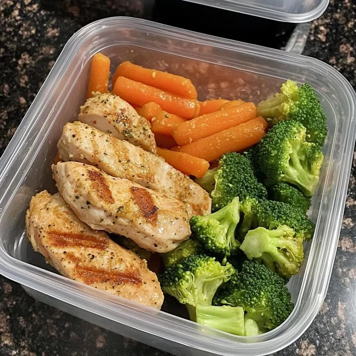 Simple Meal Prep: Turmeric Chicken with Steamed Broccoli & Carrots finished
