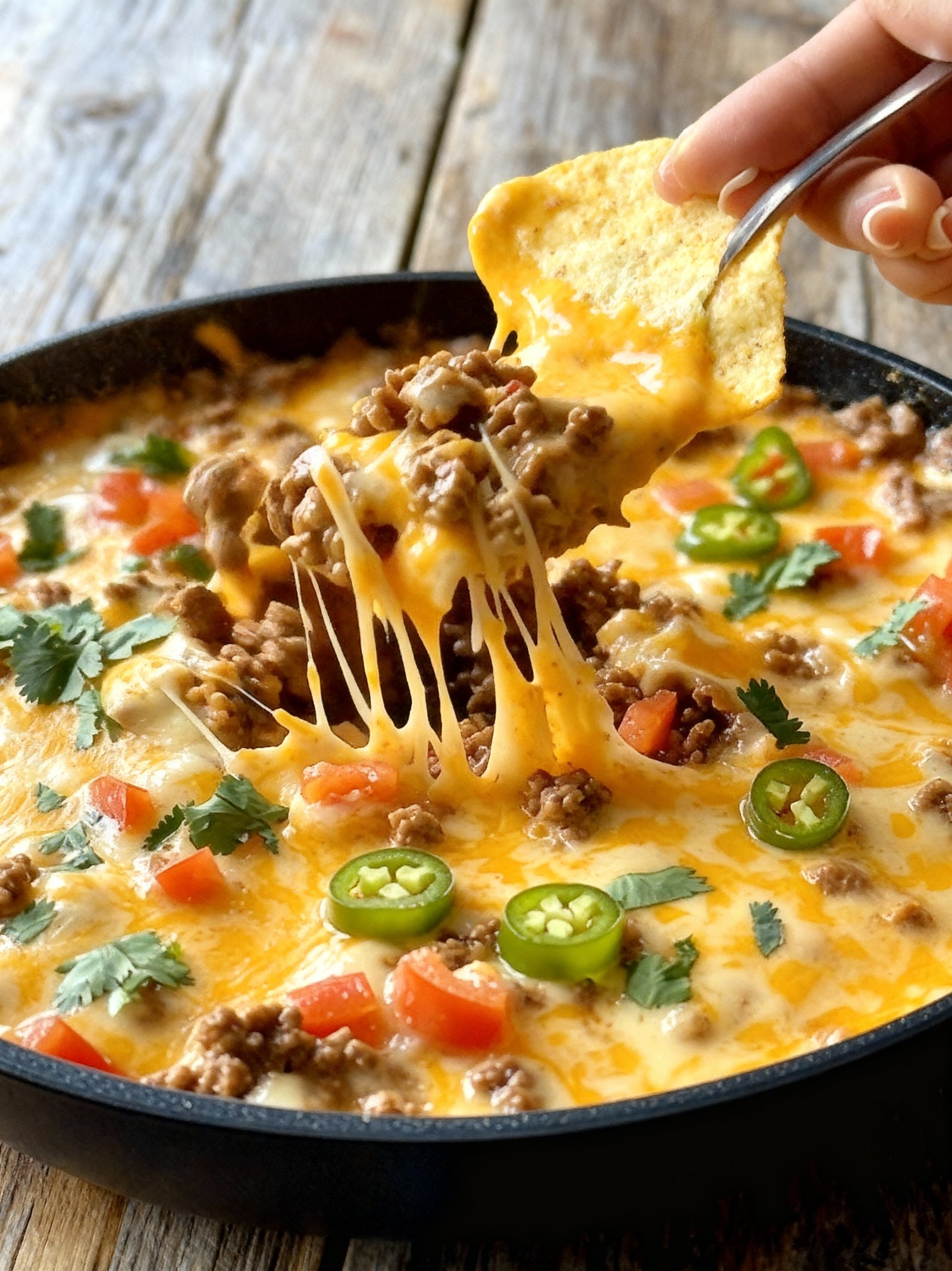 Spicy Cowboy Queso Dip finished