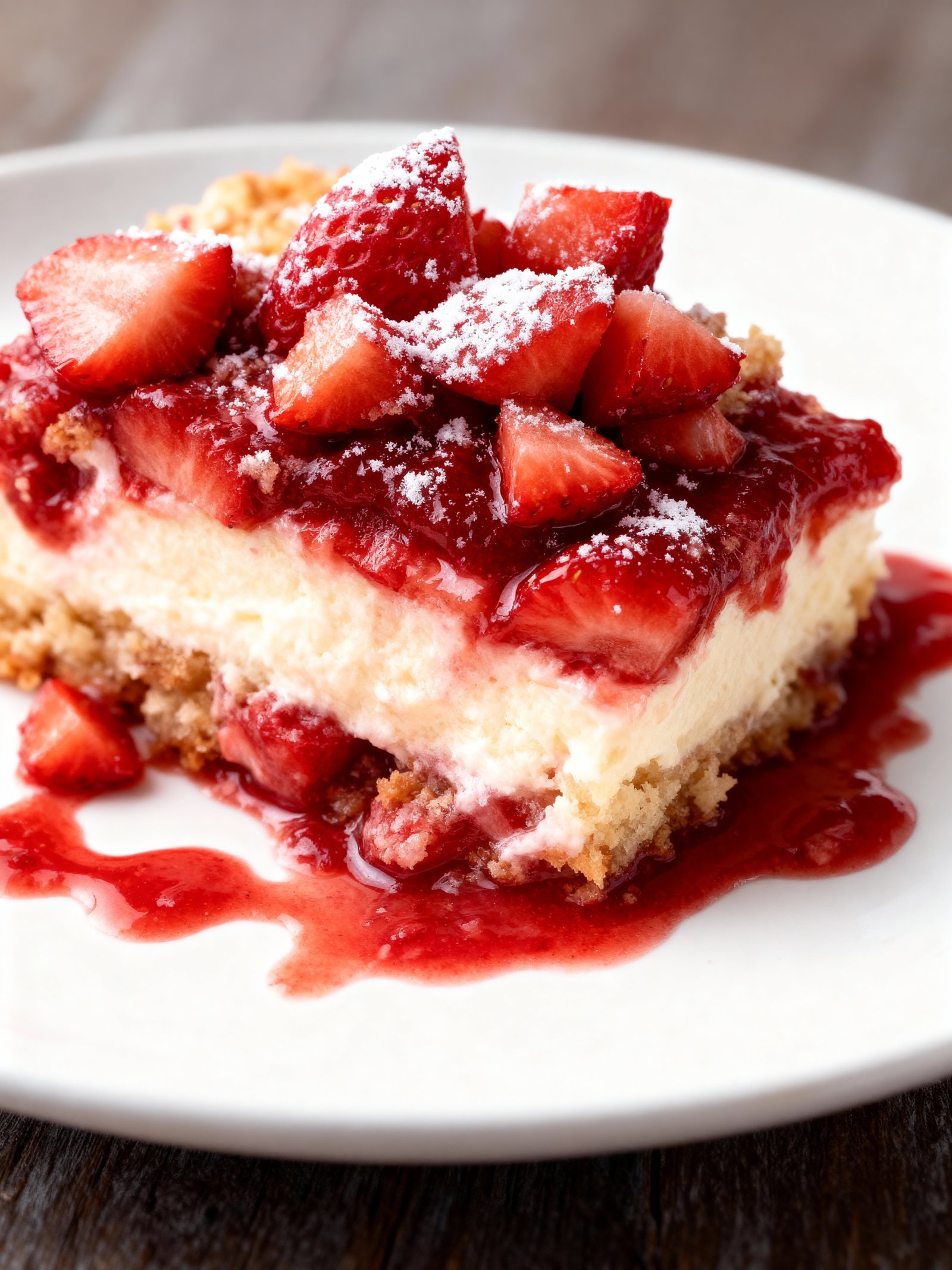 Strawberry Cheesecake Dump Cake finished