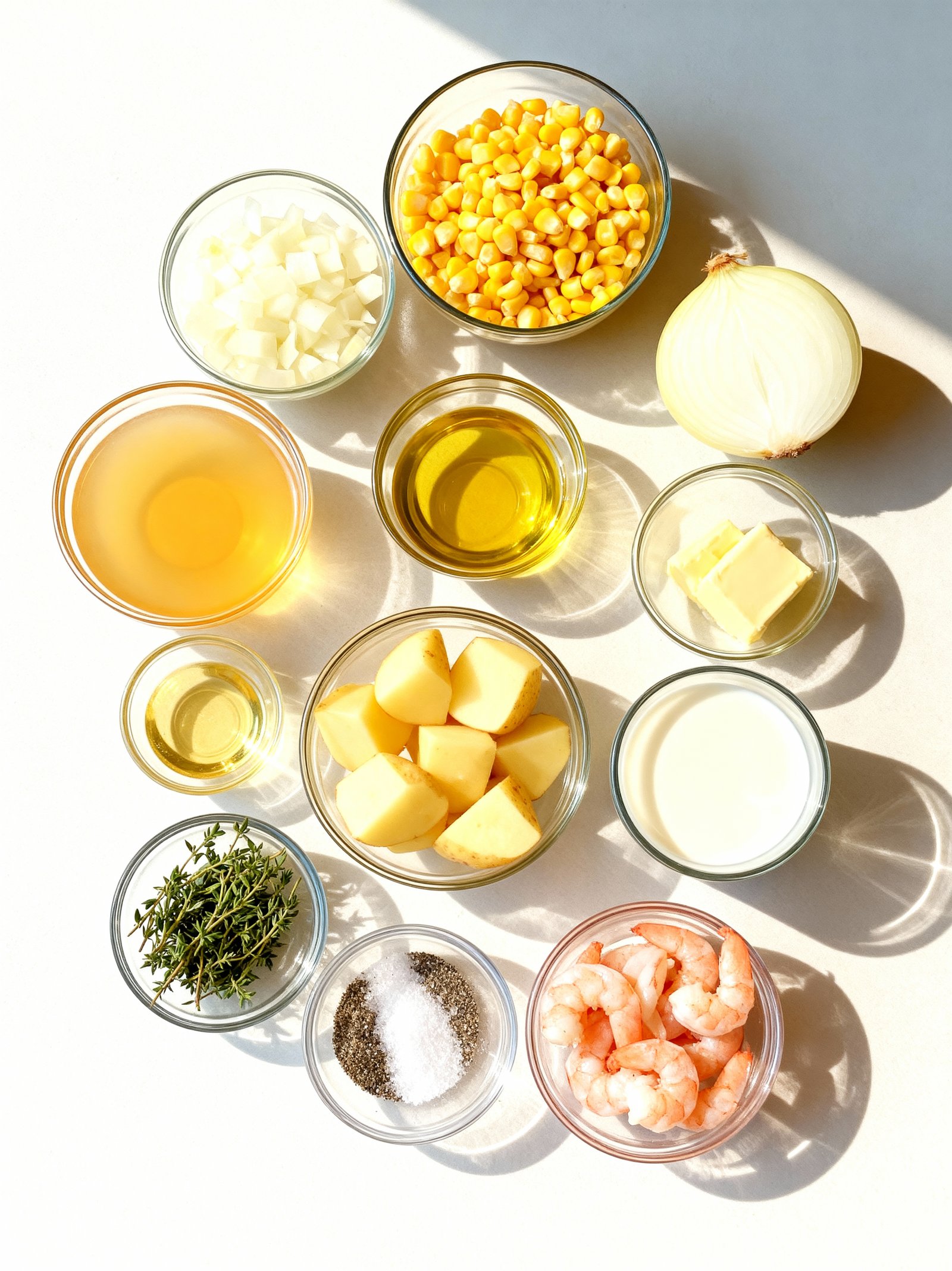 Sweet Corn Shrimp Chowder ingredients
