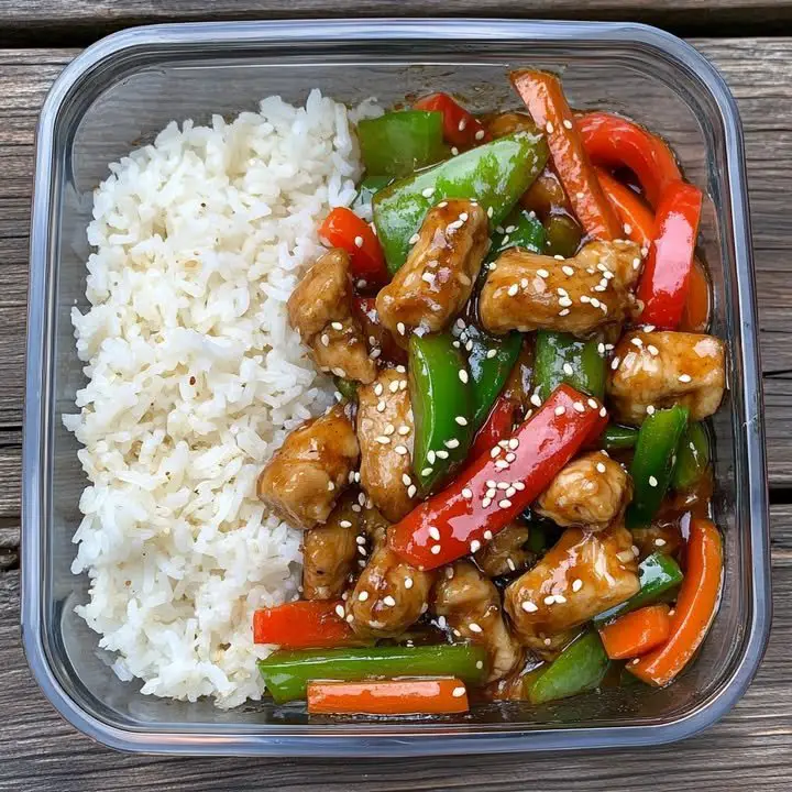 Sweet & Savory Chicken Veggie Rice Bowl ingredients