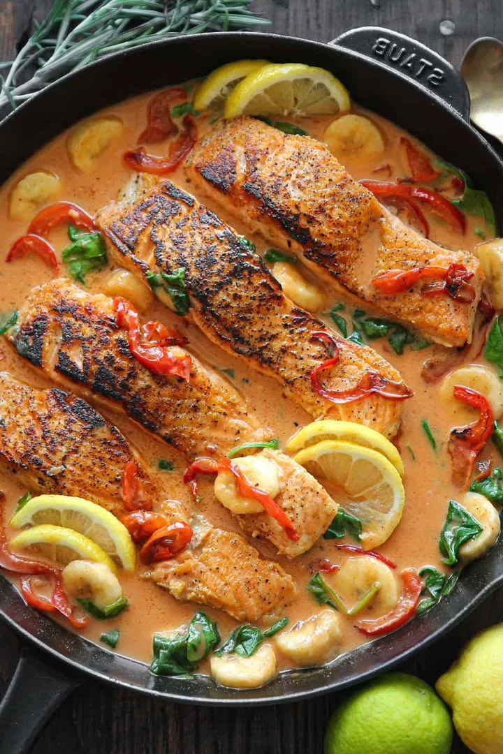 Thai-inspired Coconut Curry Salmon 30 Minutes, ONE-PAN. finished