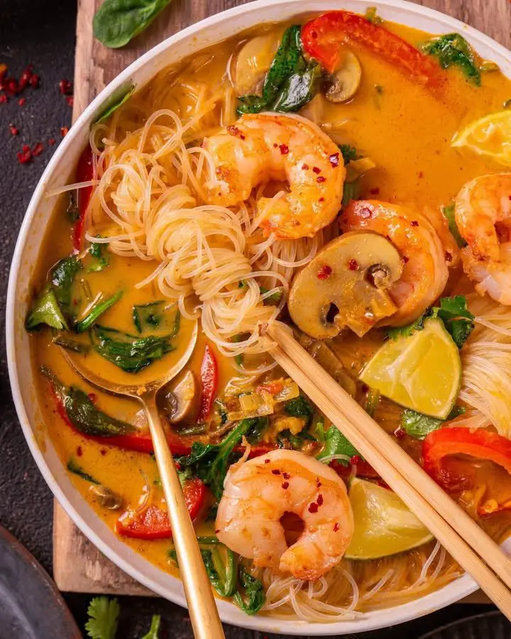 Thai Shrimp Coconut Noodle Soup in 30 Minutes ingredients
