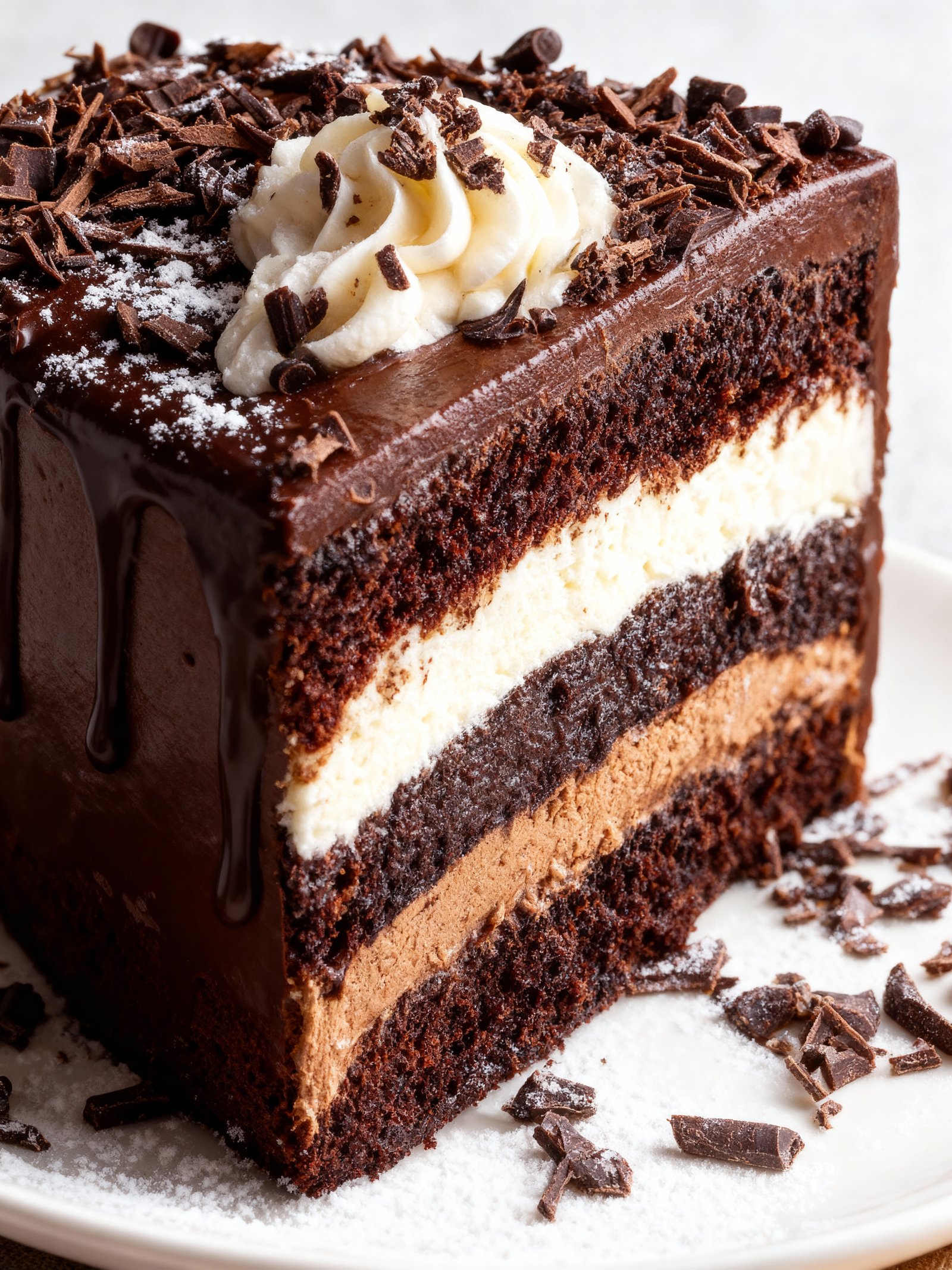 Triple Chocolate Layer Cake finished