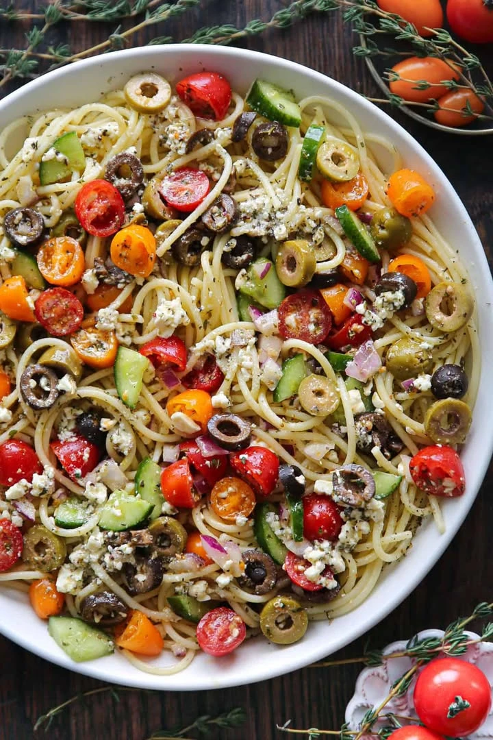 The Best Spaghetti Salad in 20 minutes finished