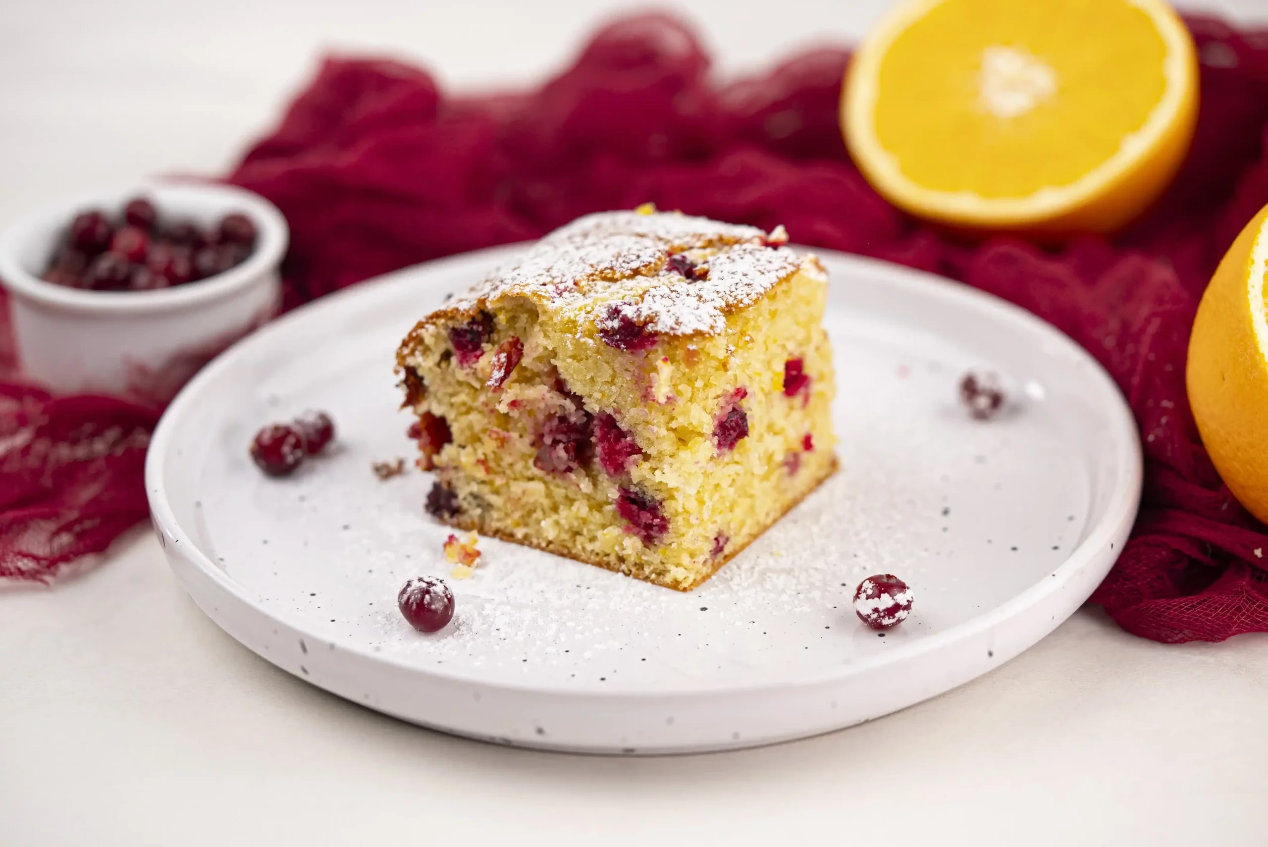 Cranberry Orange Breakfast Cake finished