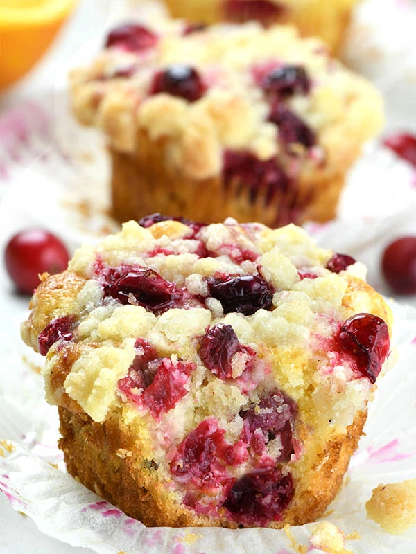 Cranberry Orange Muffins with Streusel Topping finished